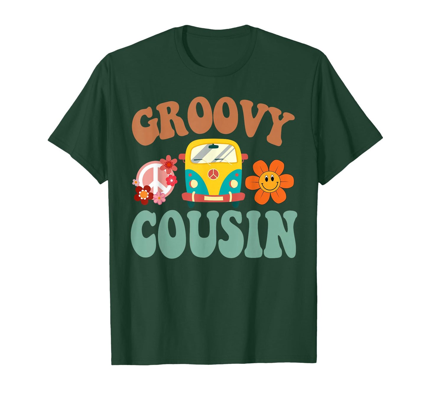Retro Groovy Cousin Matching Family 1st Birthday Party T-Shirt