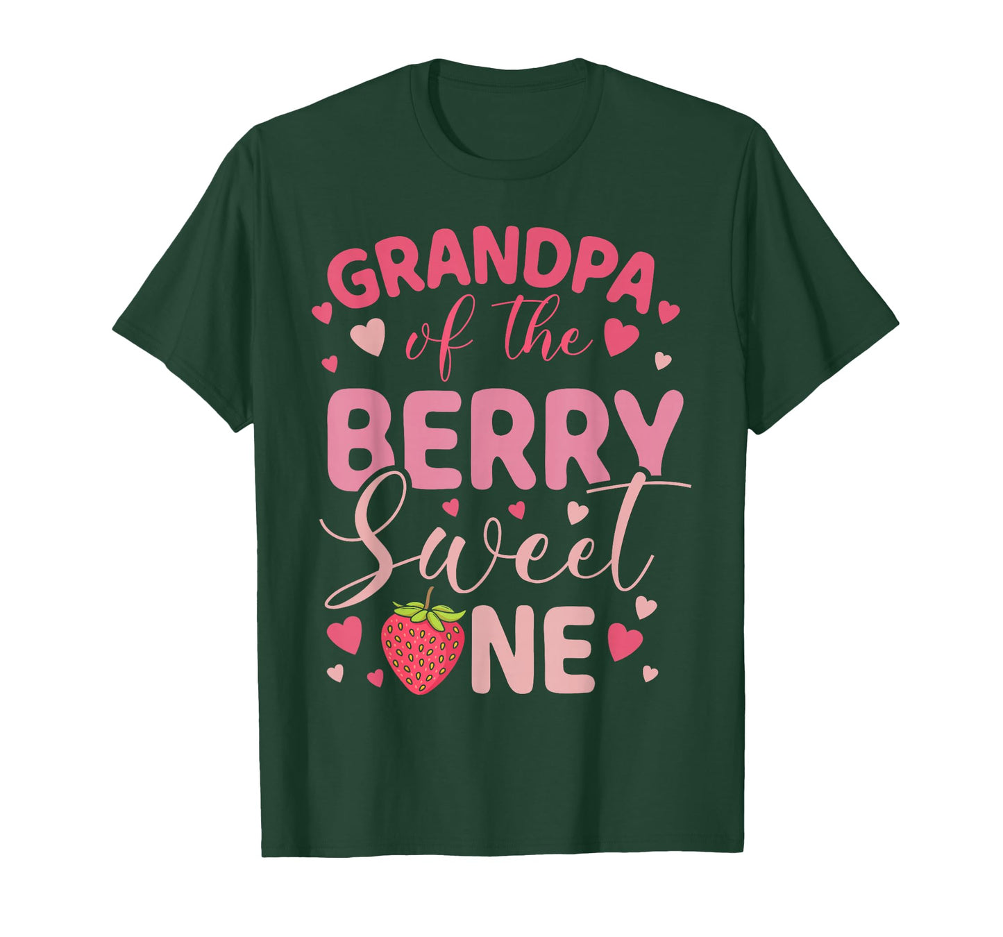 Grandpa Of The Berry Sweet One Strawberry First Birthday T-Shirt
