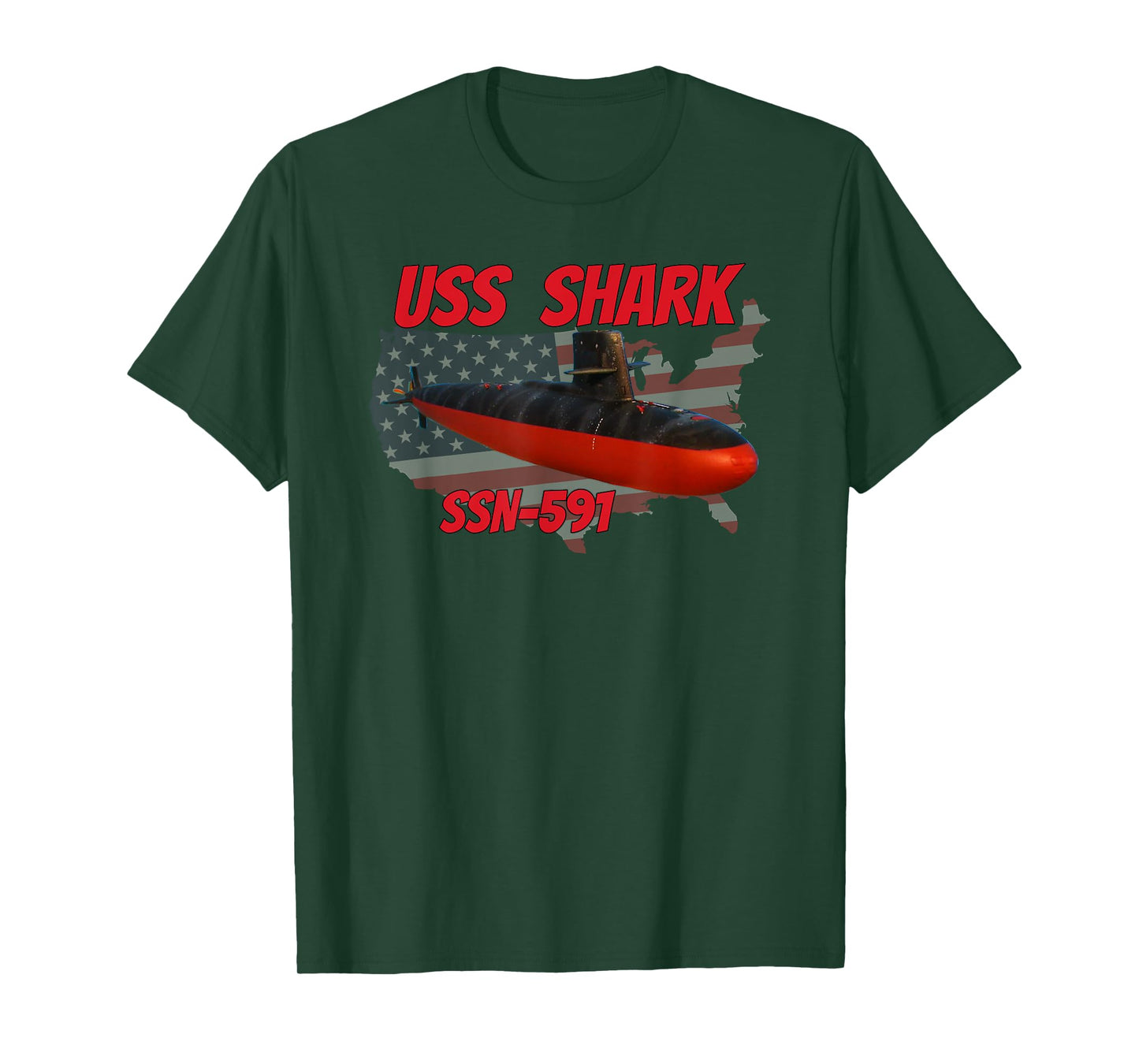 USS Shark SSN-591 Submarine Veterans Day Father Grandpa Dad T-Shirt