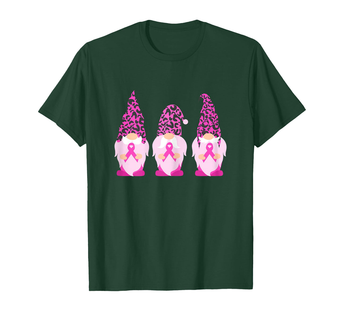Gnomes Holding Pink Ribbon | Breast Cancer T-Shirt