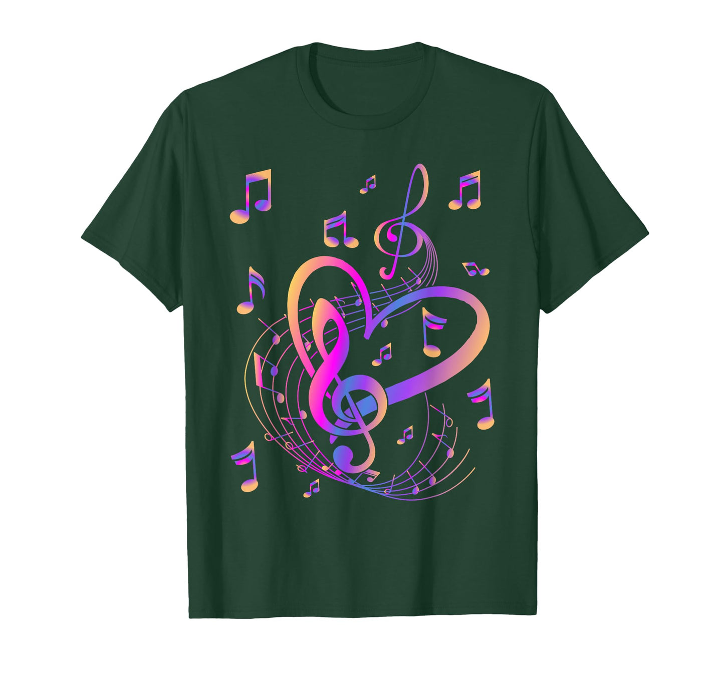 Musical Notes Heart Treble Clef Music T-Shirt