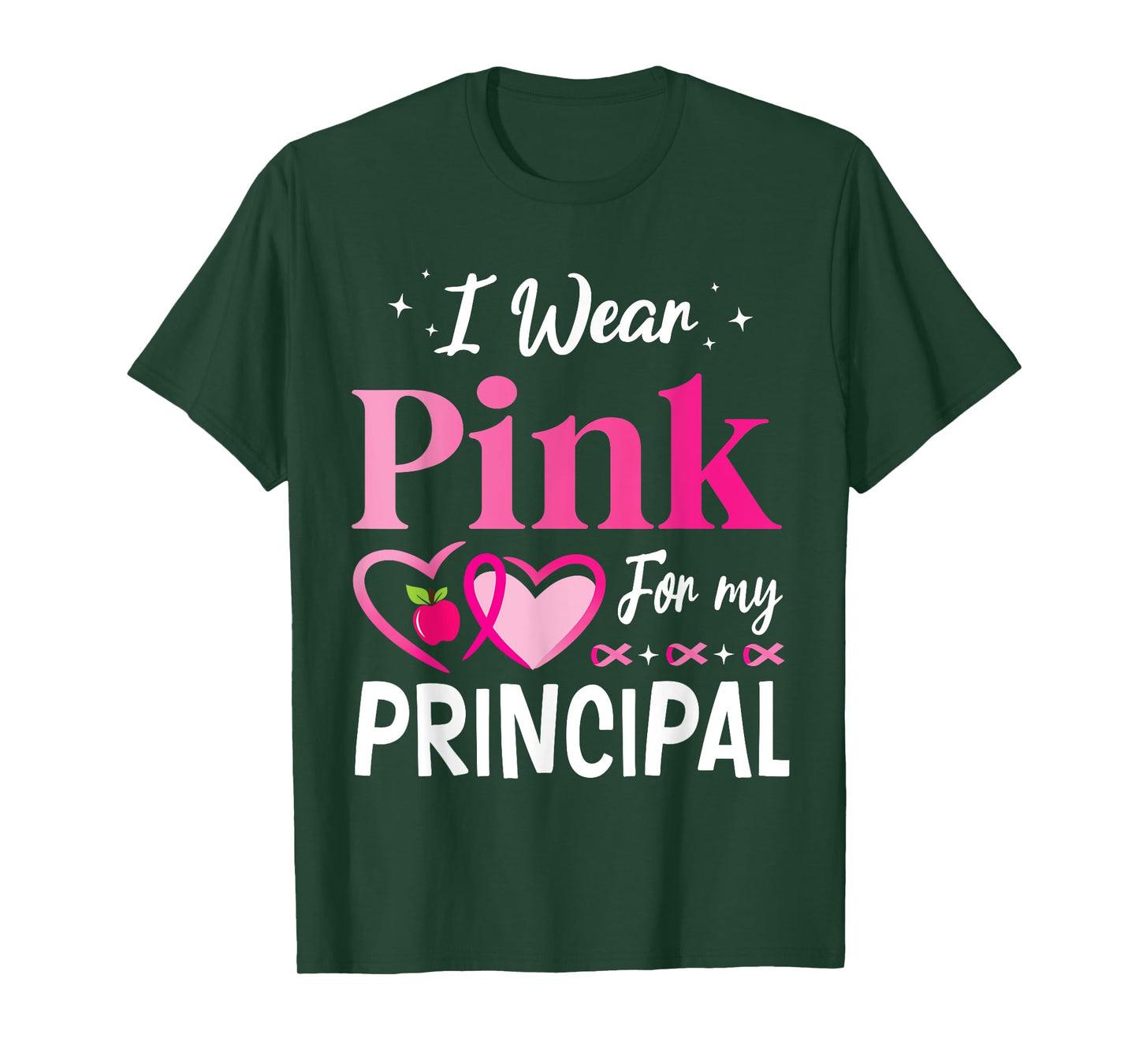 Hearts Together I Wear Pink For My PRINCIPAL Breast Cancer T-Shirt