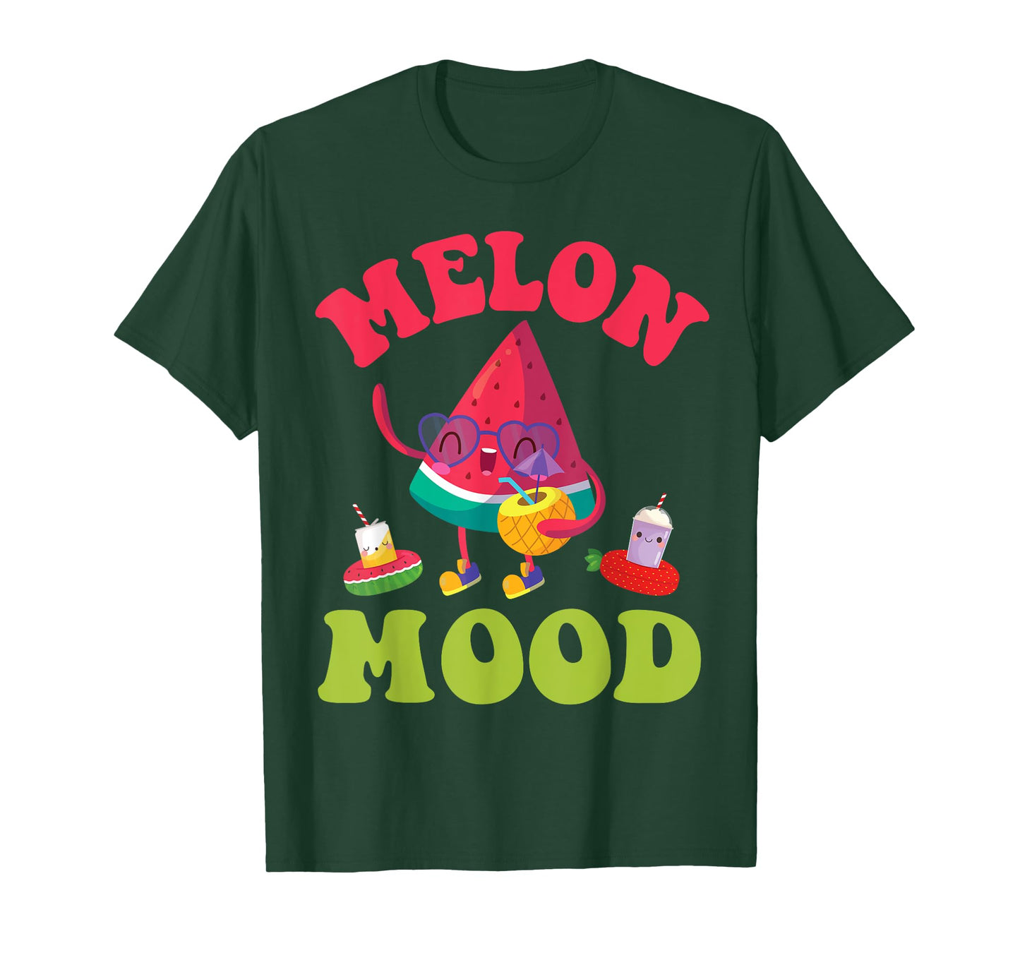 Cute Watermelon Character Dancing Melon Mood Summer Break T-Shirt