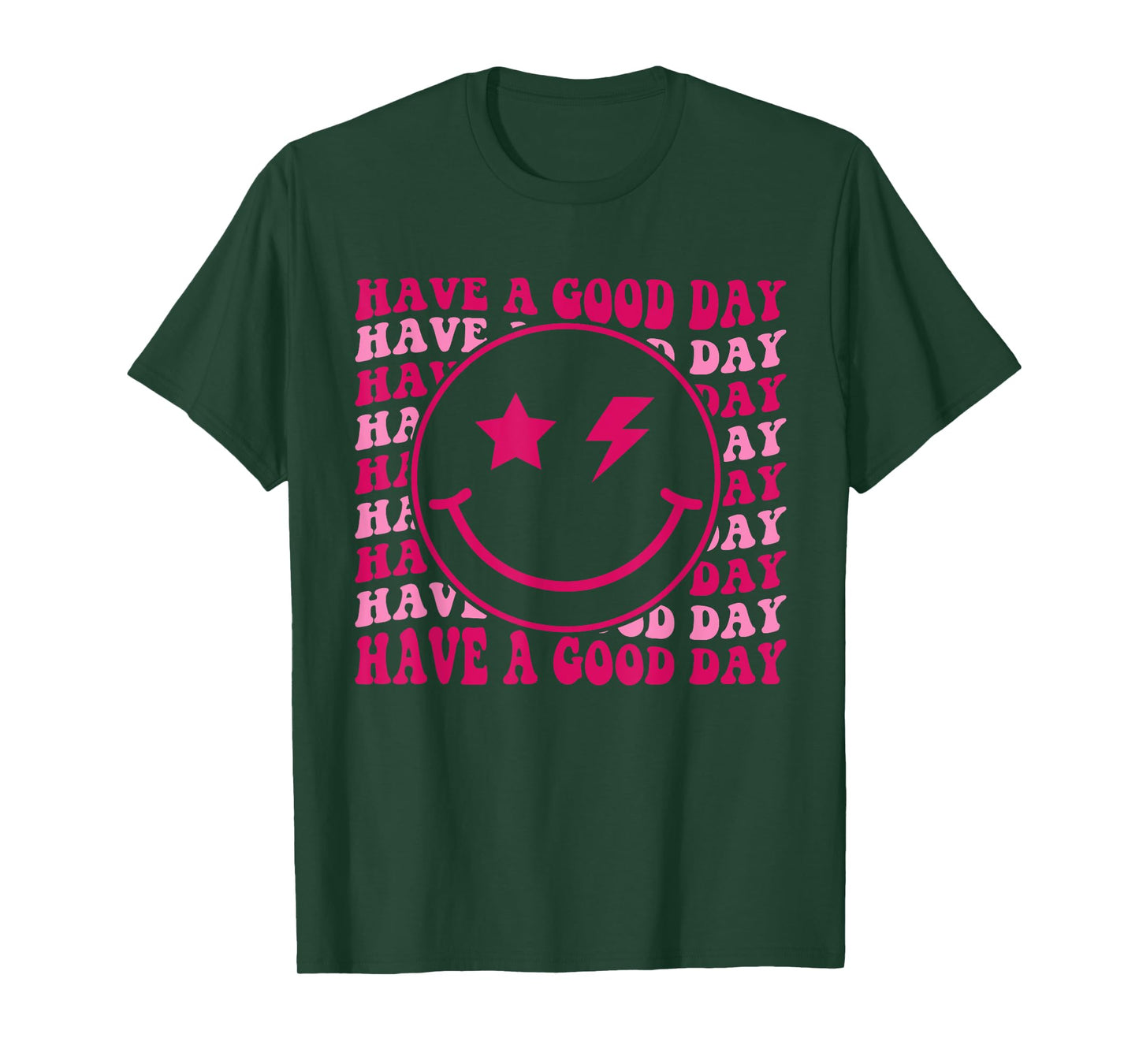 Retro Have A Good Day Happy Face Checkered Smile Face Trendy T-Shirt