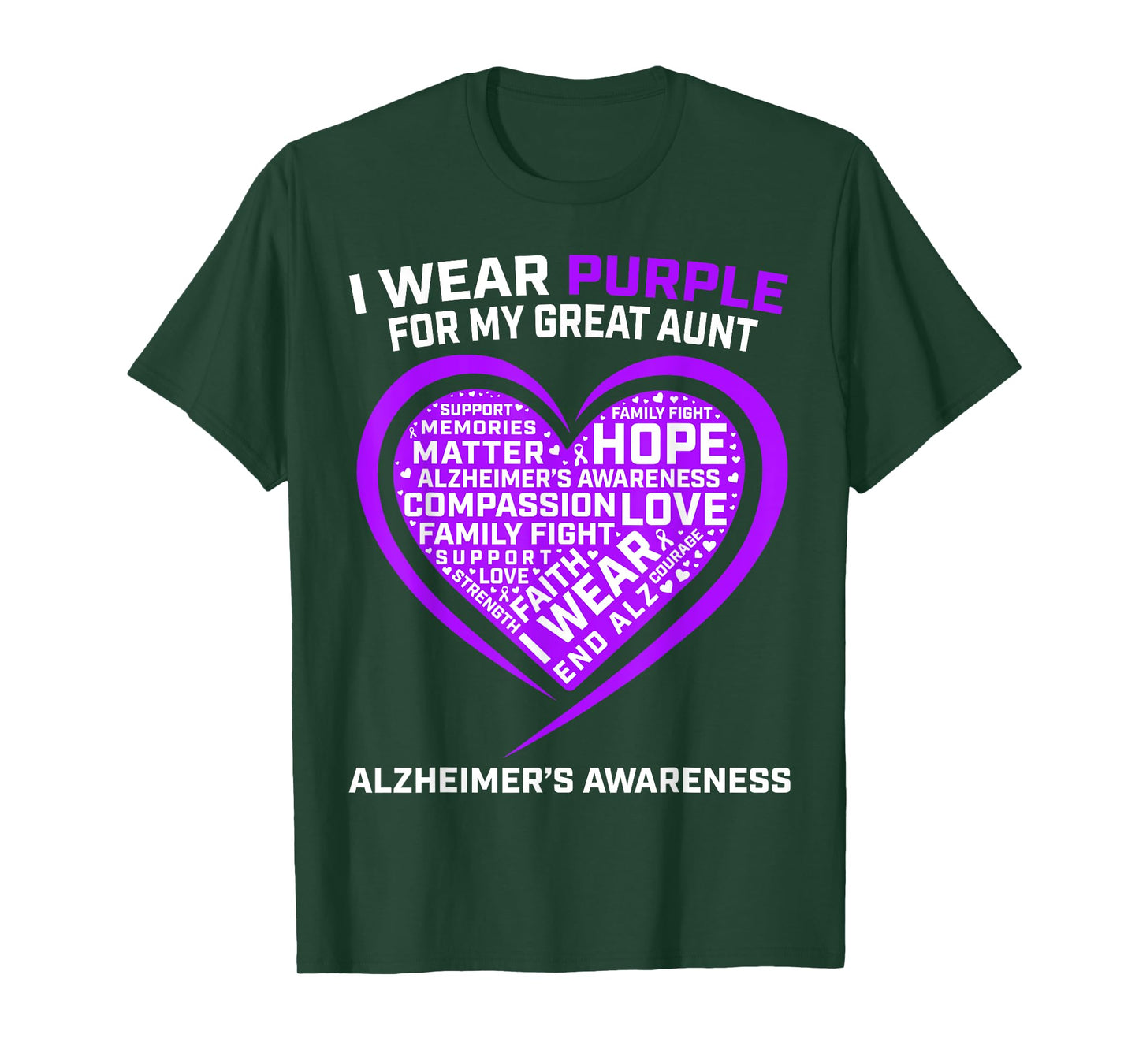 Memories Matter End Alz Great Aunt Alzheimers Awareness T-Shirt