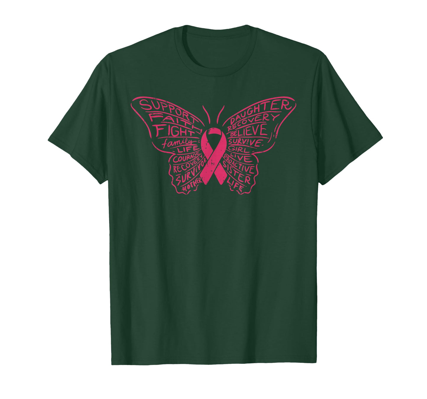 Monarch Butterfly Pink Ribbon Breast Cancer Awareness Gift T-Shirt