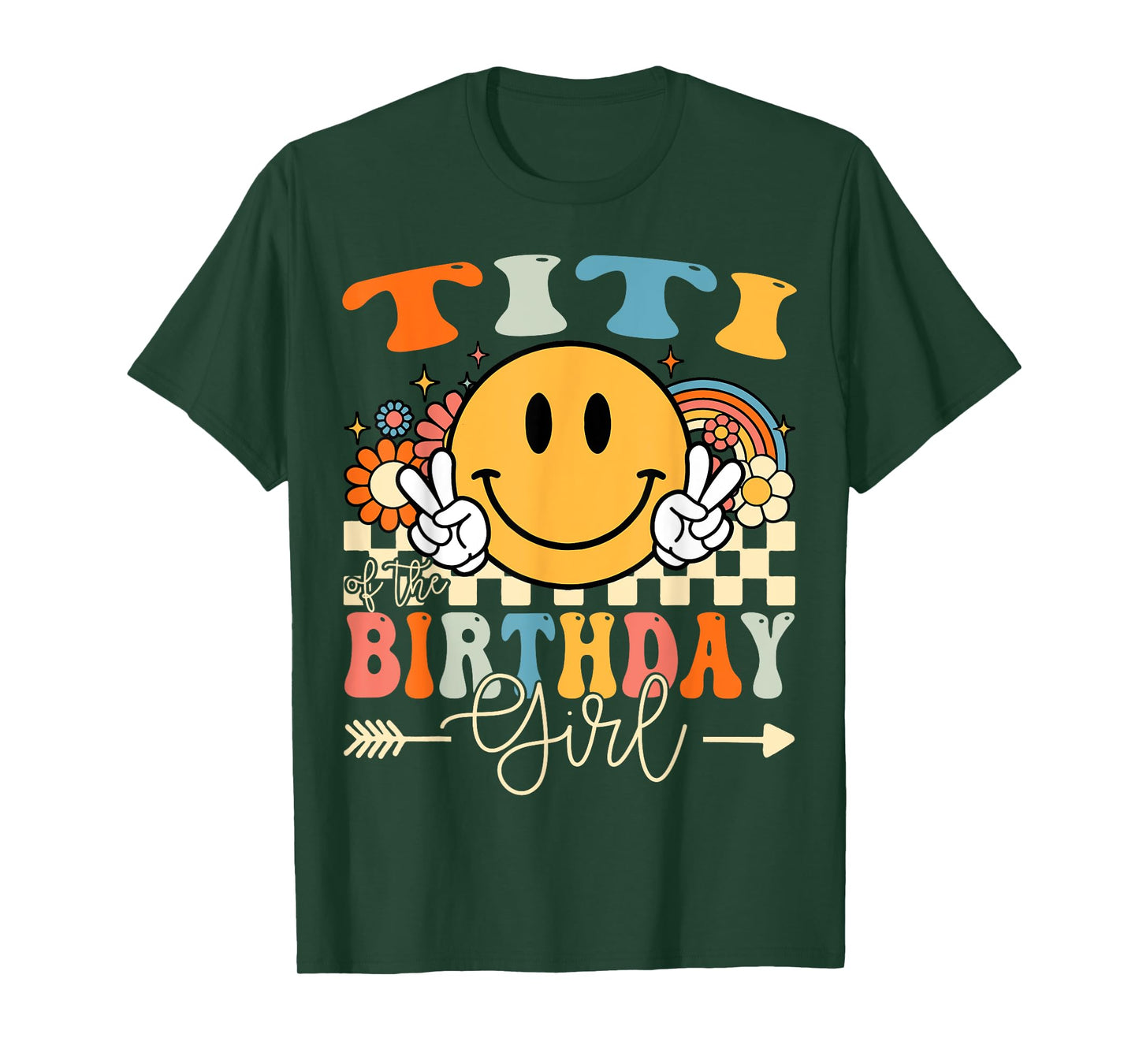 Titi Of The Birthday Girl Groovy Retro Vintage T-Shirt