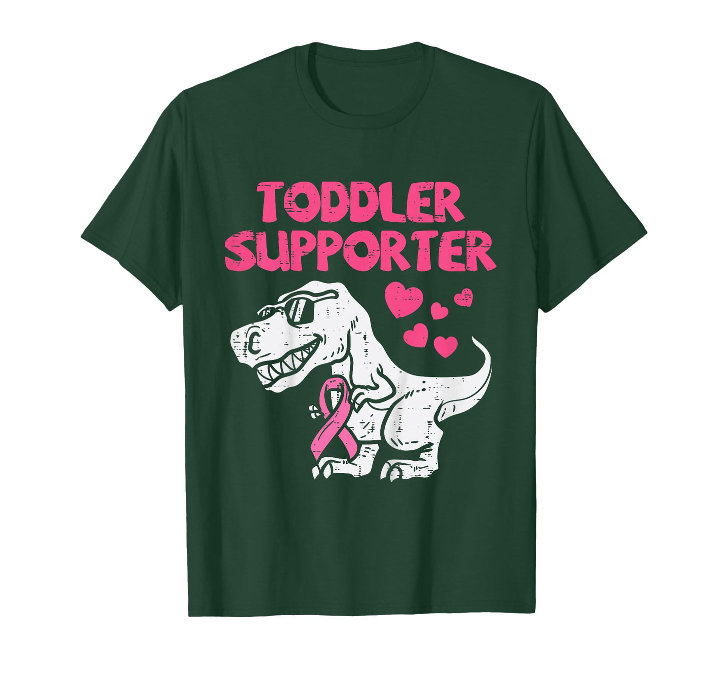 Toddler Supporter T-Rex Kids Breast Cancer Awareness Boys T-Shirt