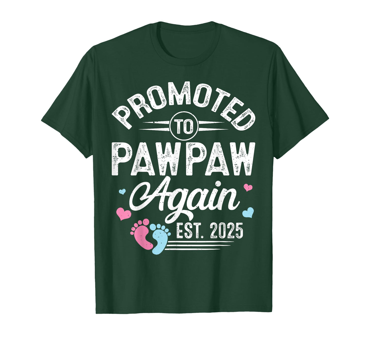 Promoted To Pawpaw Again Est 2025 Baby Gender Reveal T-Shirt