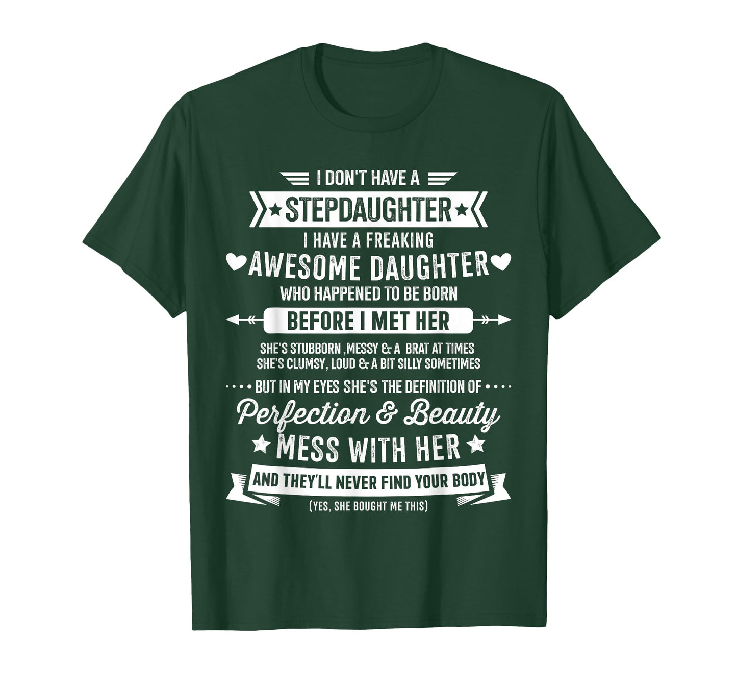 Awesome stepdaughter for step bonus dad fathers day birthday T-Shirt