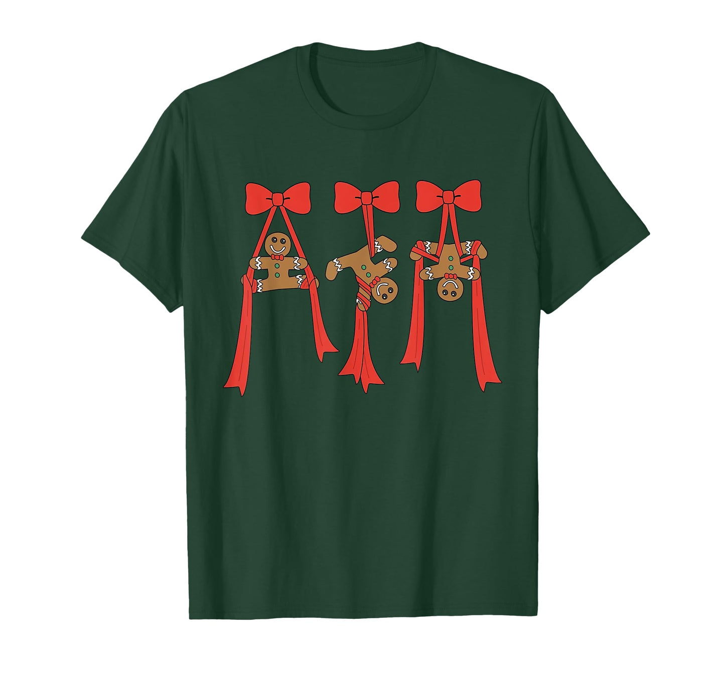 Gingerbread Man Christmas Candy Cane Aerial Silks Athletic T-Shirt