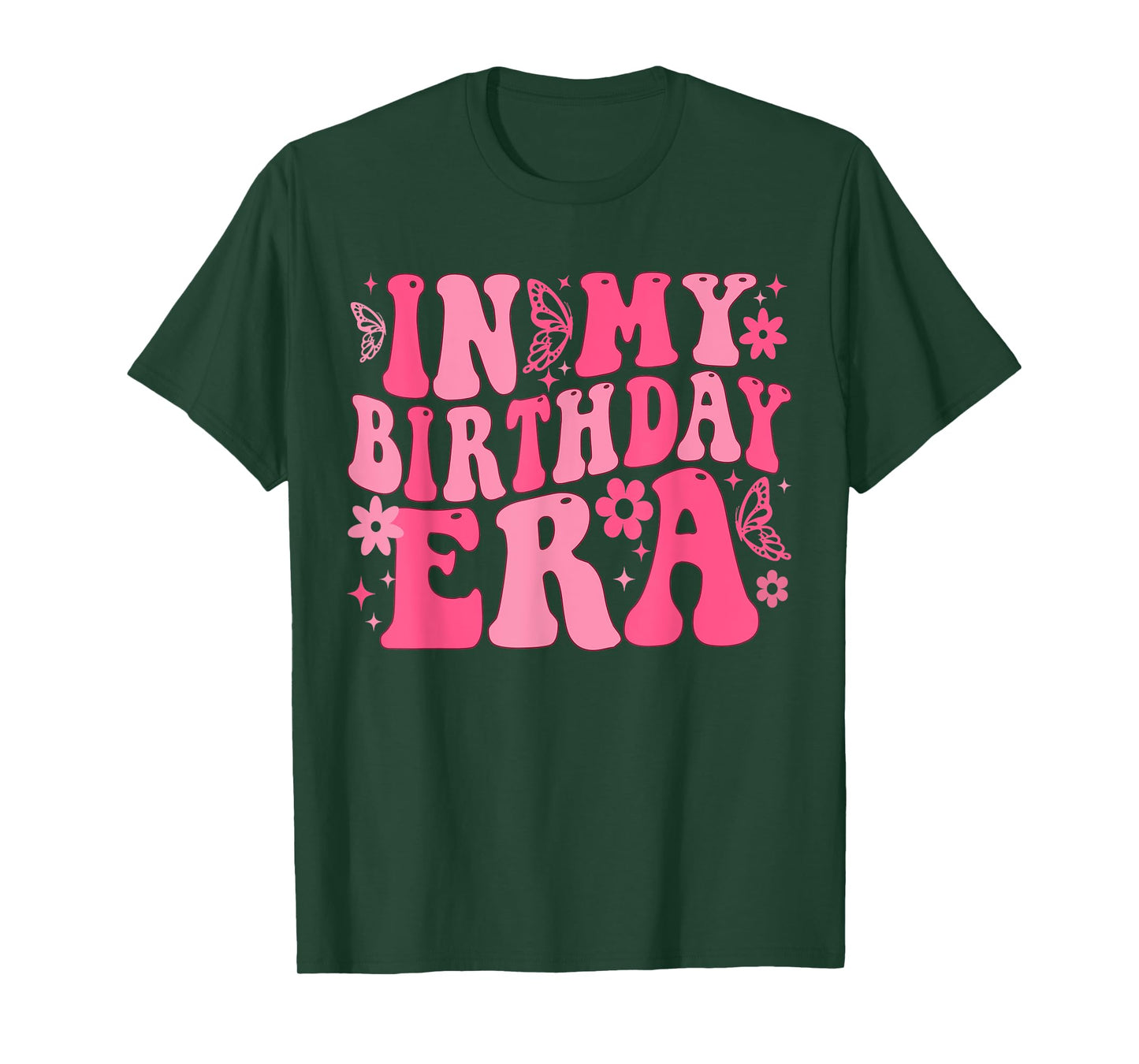 Retro Groovy In My Birthday Era Butterfly Women Teens Girls T-Shirt