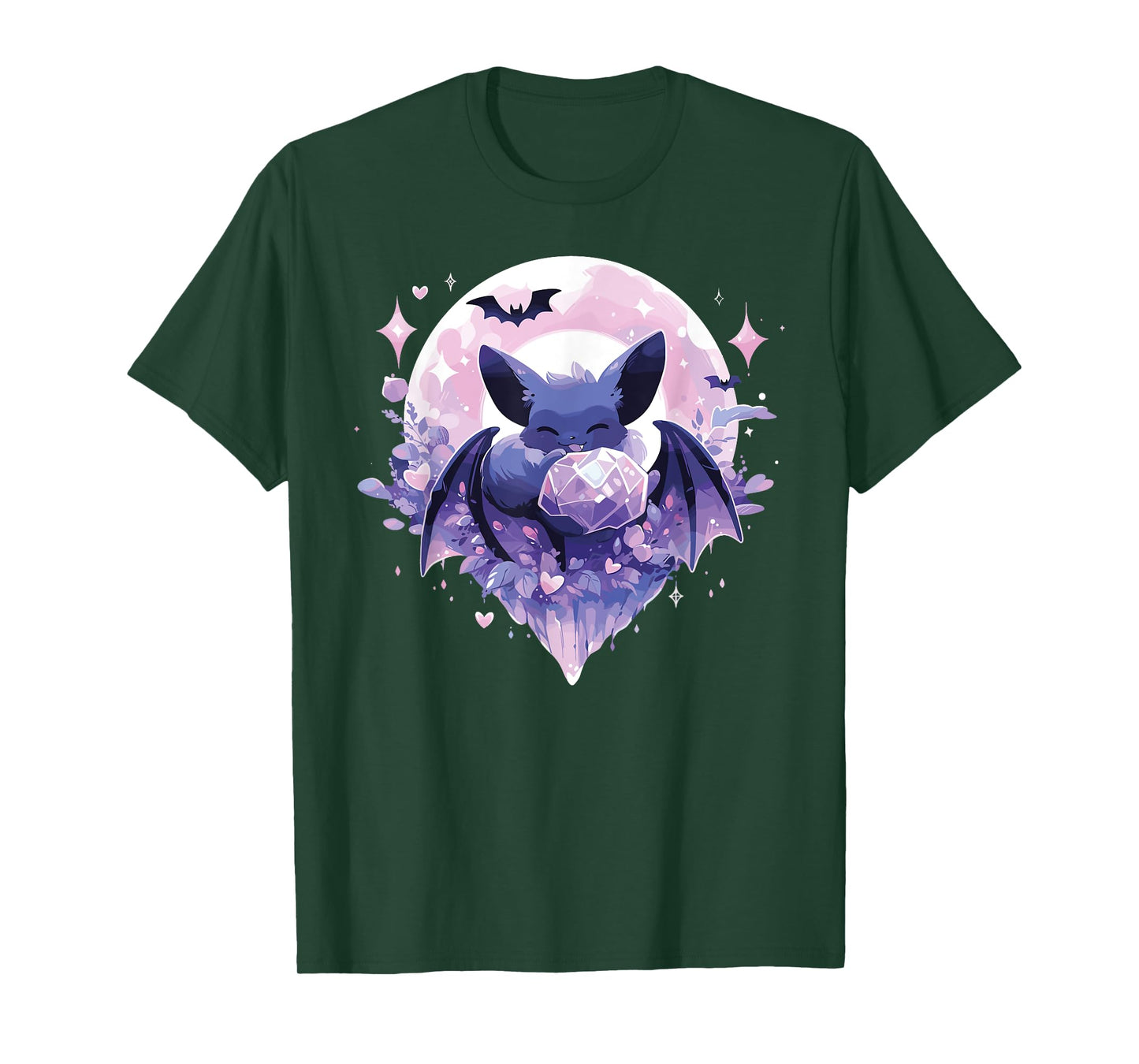 Cute Kawaii Witch Bat Crystal Alchemist Pastel Goth T-Shirt