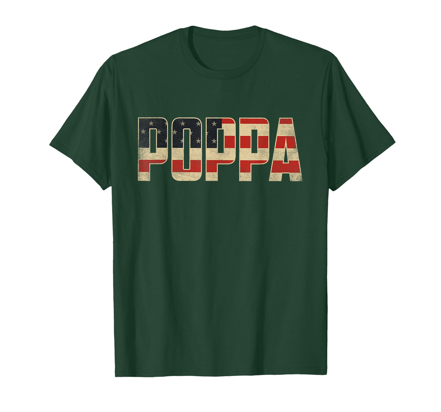 Poppa Bold Patriotic American Flag Father’s Day Poppa T-Shirt