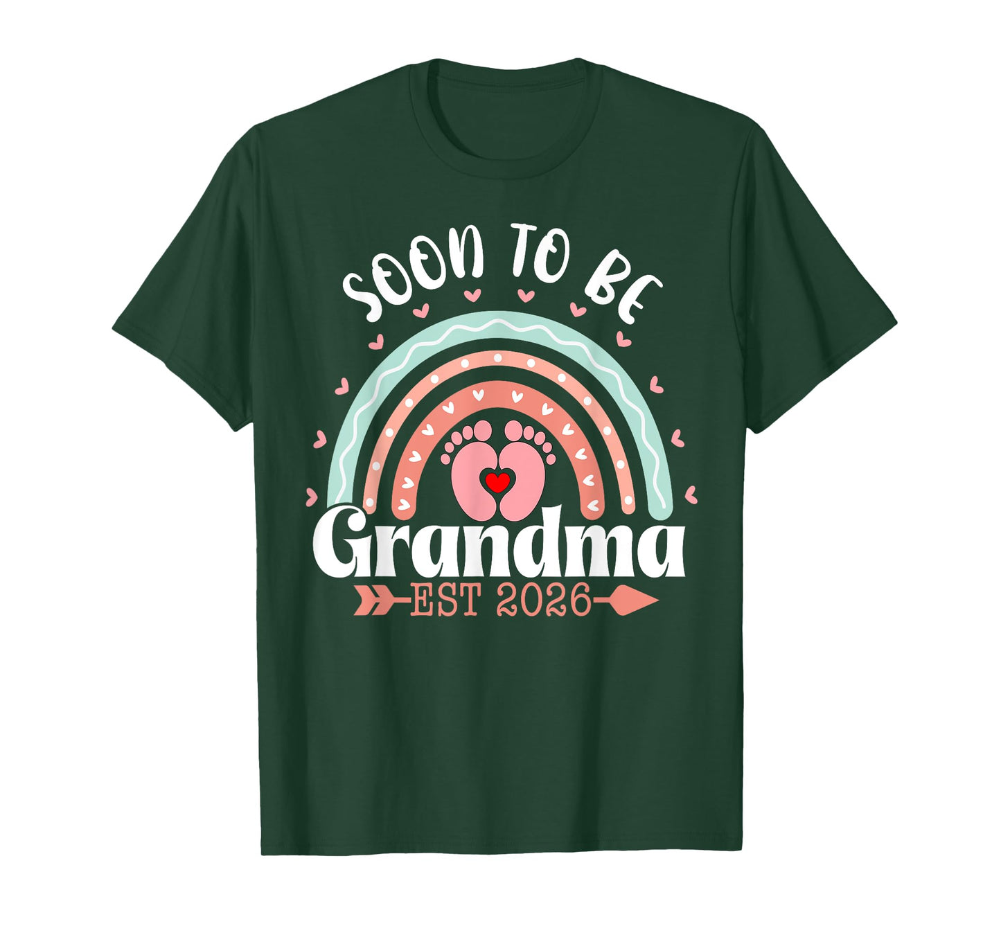 Soon To Be Grandma 2026 Rainbow Promoted To Grandma Est 2026 T-Shirt