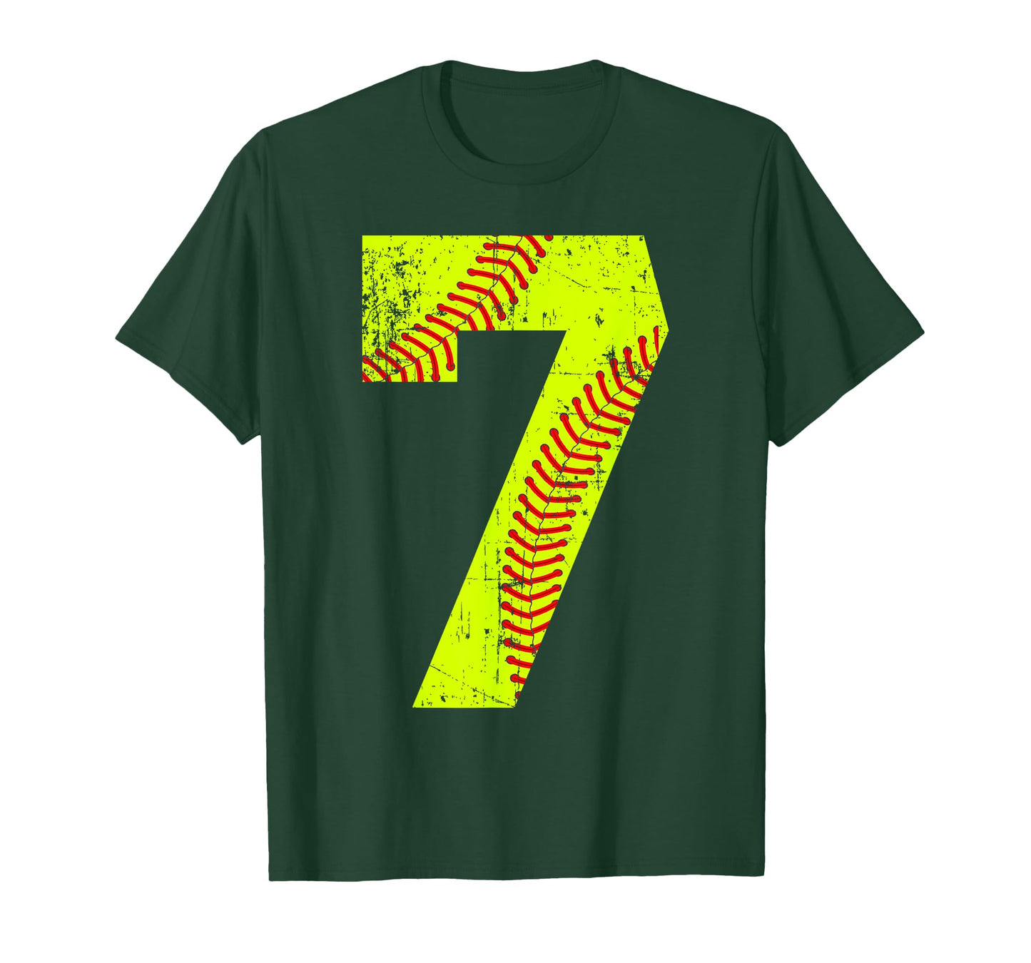 Vintage Softball 7 Jersey Number T-Shirt