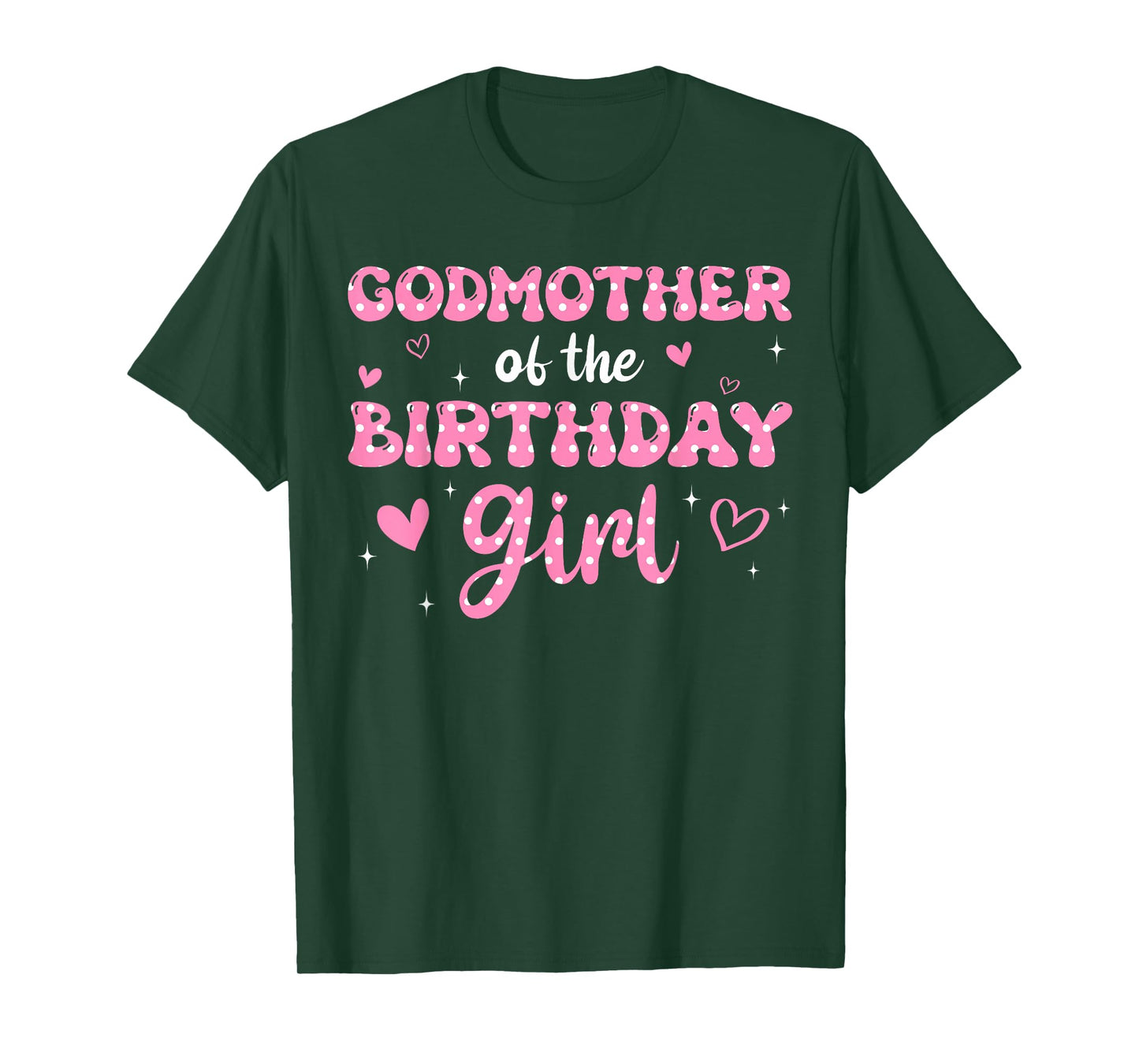 Godmother Of The Birthday Pink Girl Matching Family T-Shirt