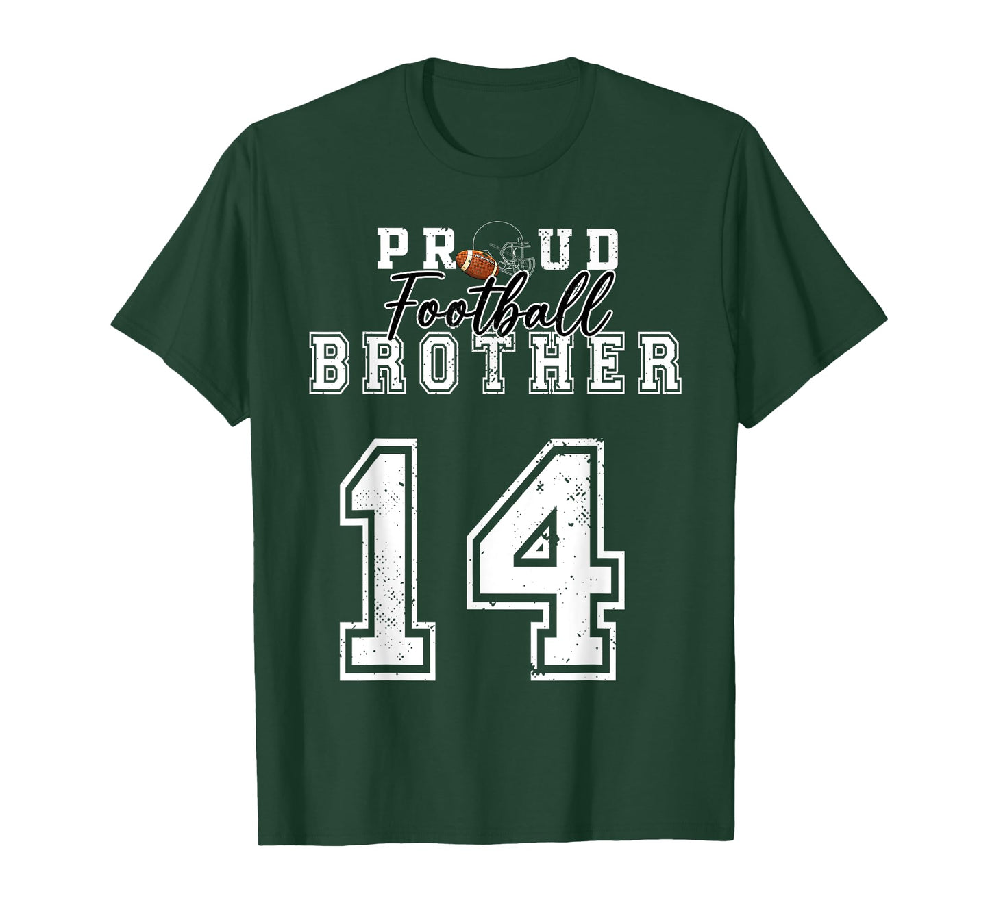 Custom Proud Football Brother Number 14 Personalized Men Boy T-Shirt