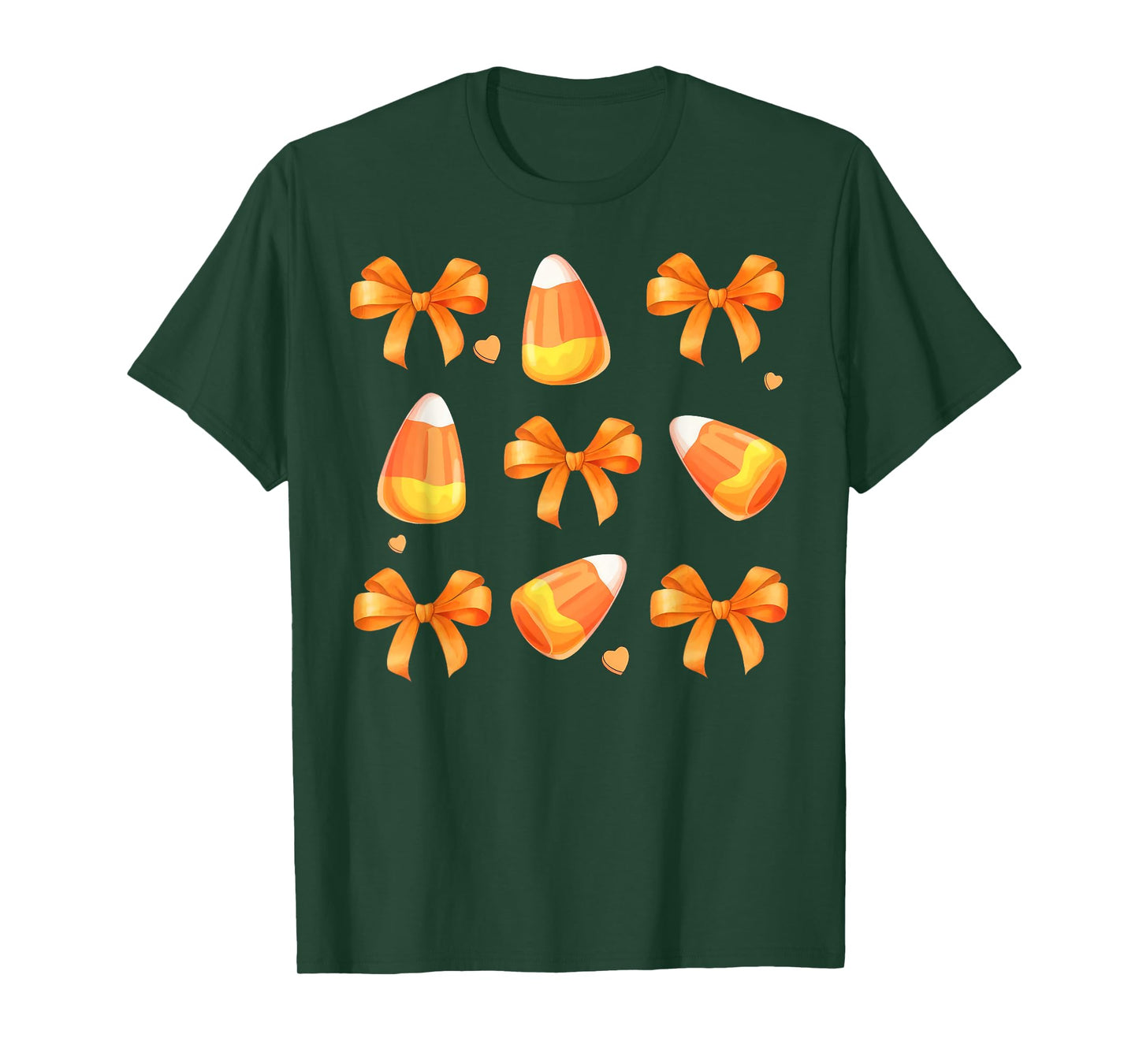 Coquette Bow Candy Corn Retro Halloween Women Kids T-Shirt