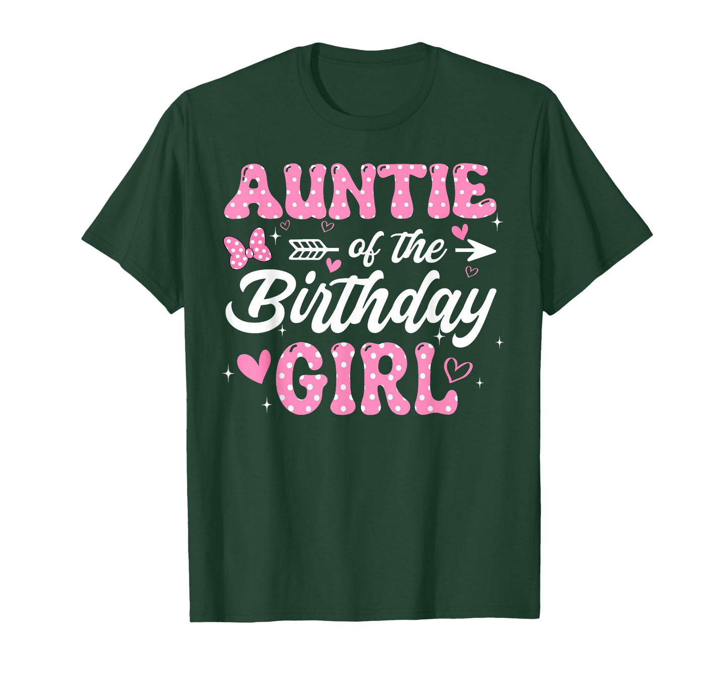 Auntie of The Birthday Pink Girl Matching Family T-Shirt