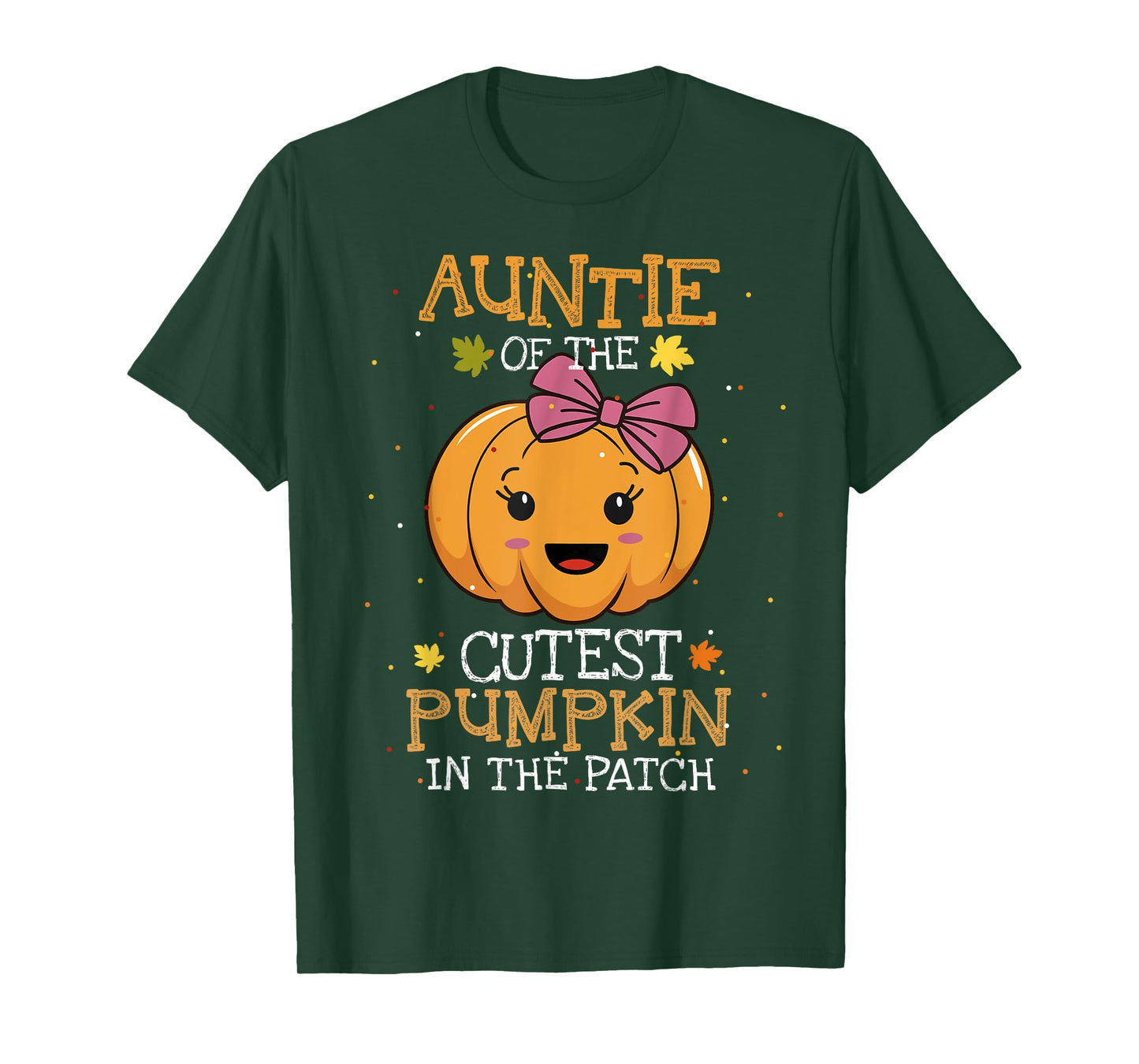 Auntie Of The Cutest Pumpkin In The Patch Halloween Womens T-Shirt
