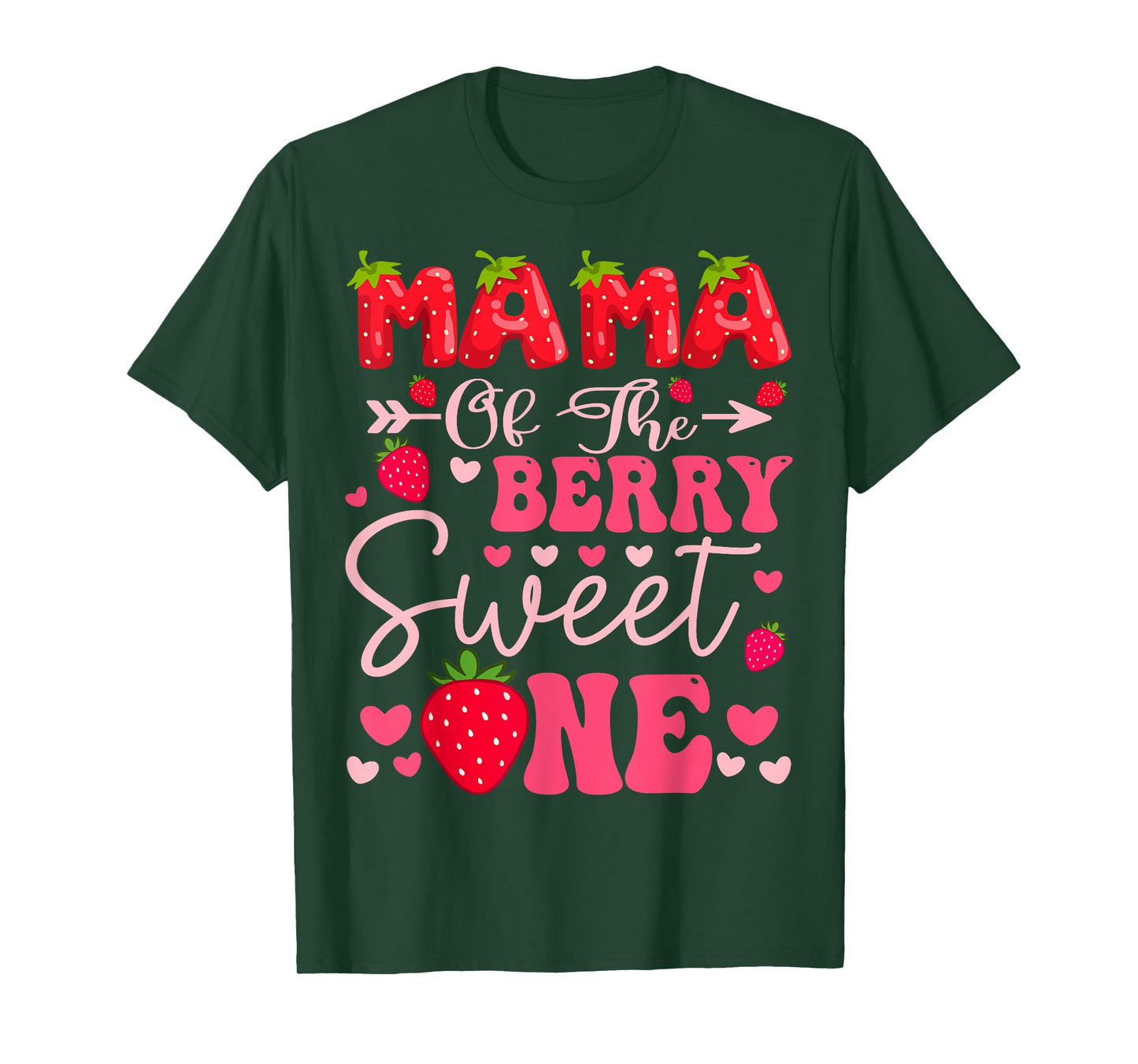 Mama Of The Berry Sweet One Strawberry 1St Birthday Girl T-Shirt