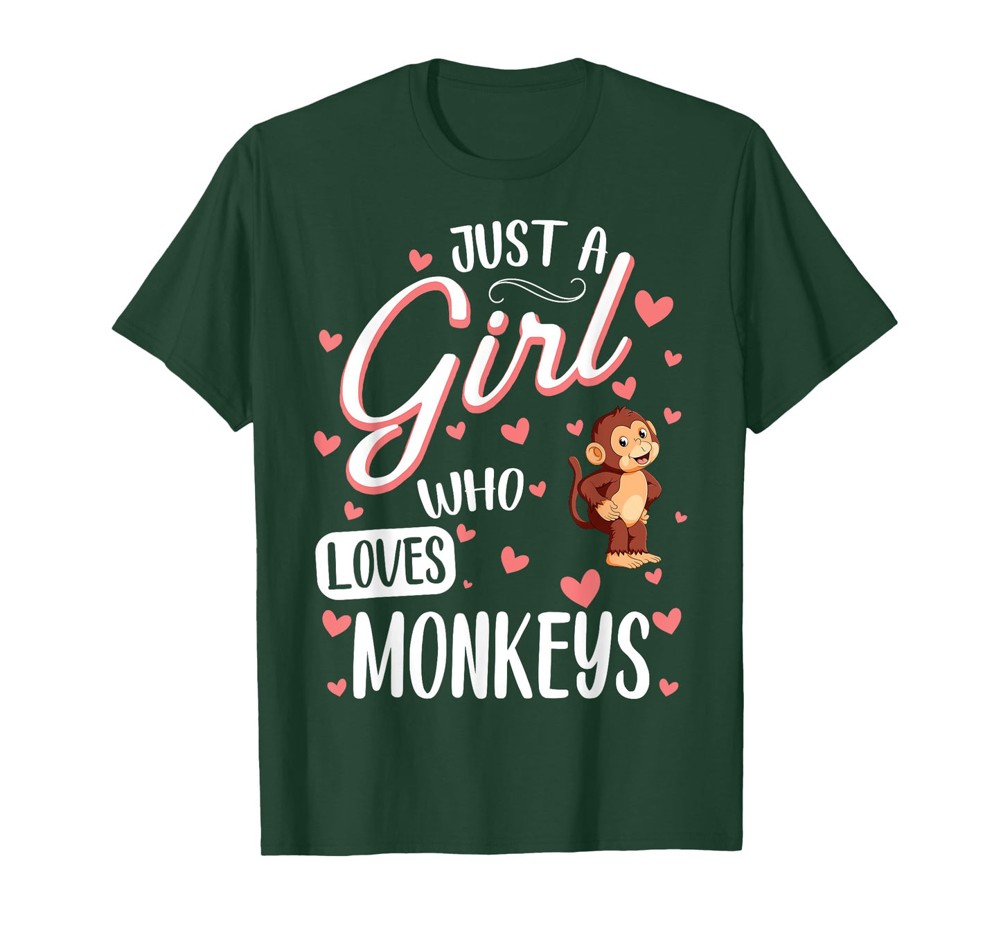 Just a Girl Who Loves Monkeys - Funny Monkey Lover Girl T-Shirt