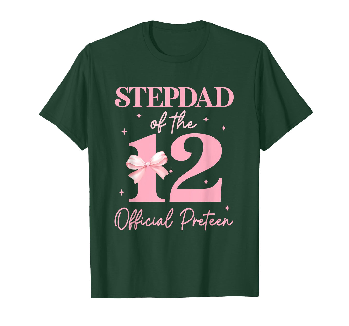 Stepdad of the 12 Official Pre-Teen Birthday Girl 12th Bow T-Shirt