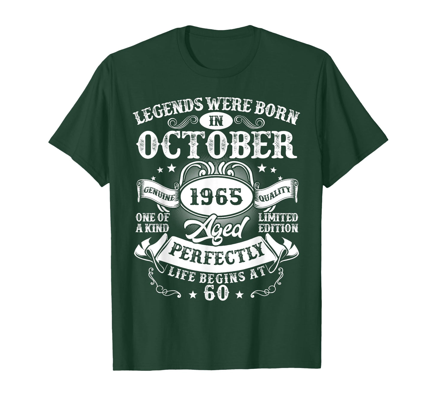 Legends Were Born in October 1965 Vintage 60th Birthday Men T-Shirt