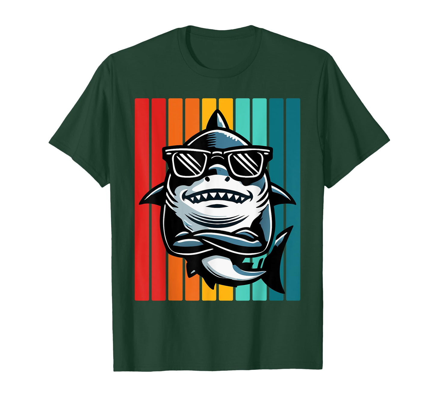 Cool Retro Shark in Sunglasses 70s 80s 90s Funny Shark T-Shirt