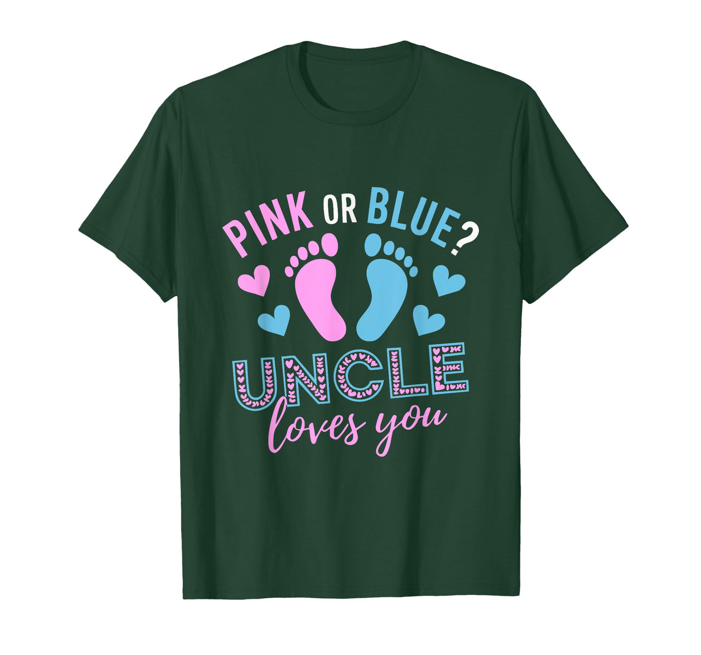 Half Pink Half Blue For Uncle Gender Reveal Party Shower T-Shirt