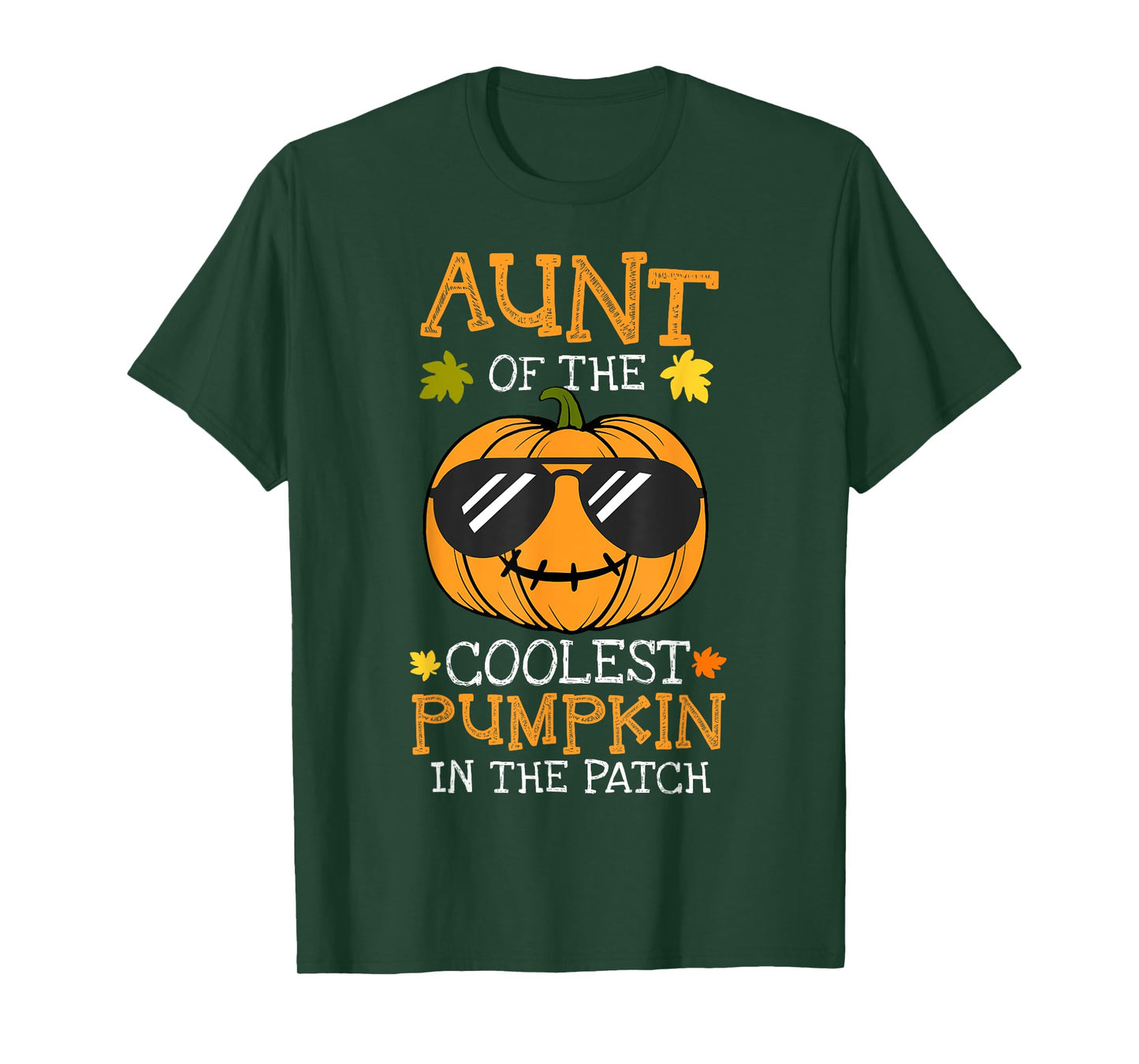 Aunt Of The Coolest Pumpkin In The Patch Halloween Womens T-Shirt