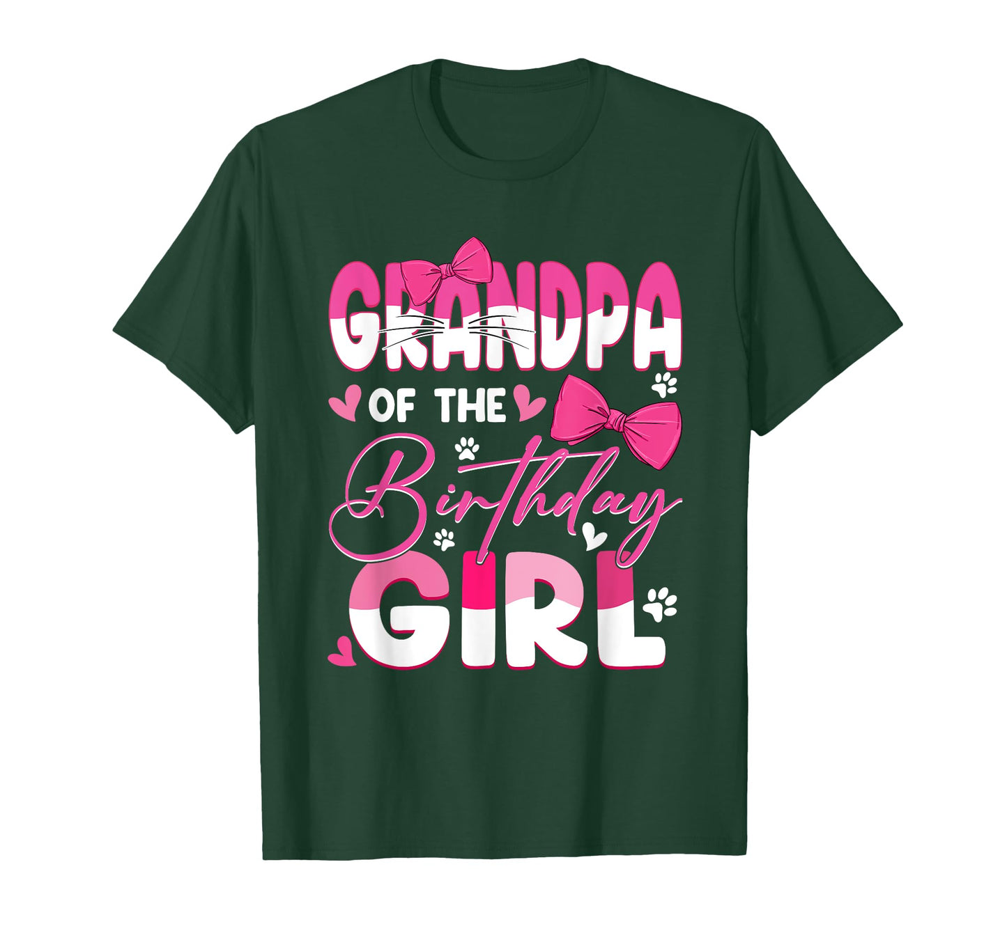Grandpa Of The Birthday Girl Cat Kitty Family Matching T-Shirt