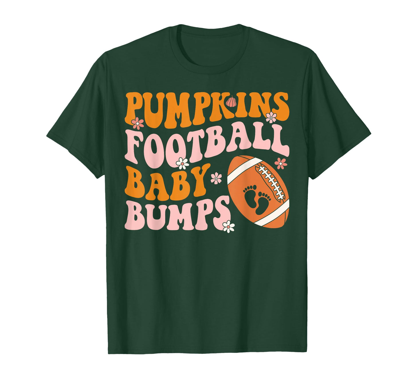 Pumpkins Football Baby Bumps Pregnancy Announcement Fall T-Shirt