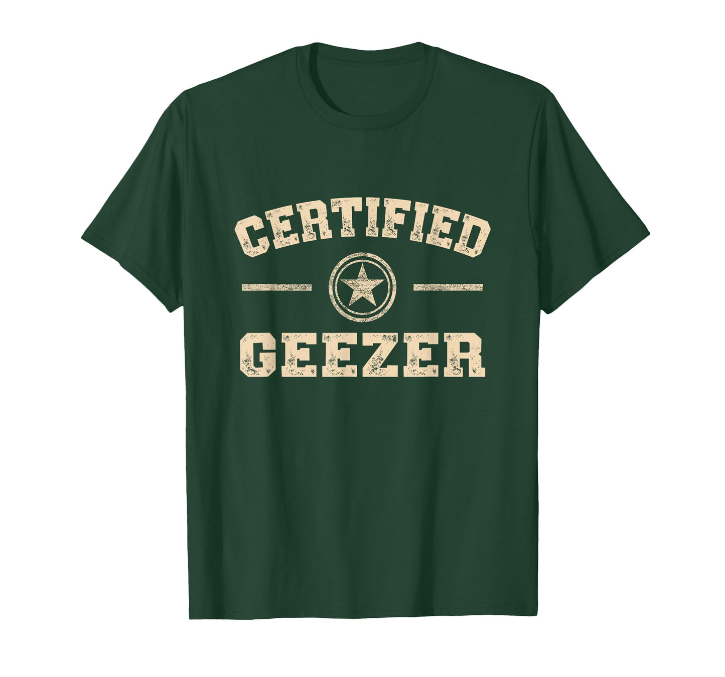 Certified Geezer Retro Badge Funny Old Man Nickname T-Shirt