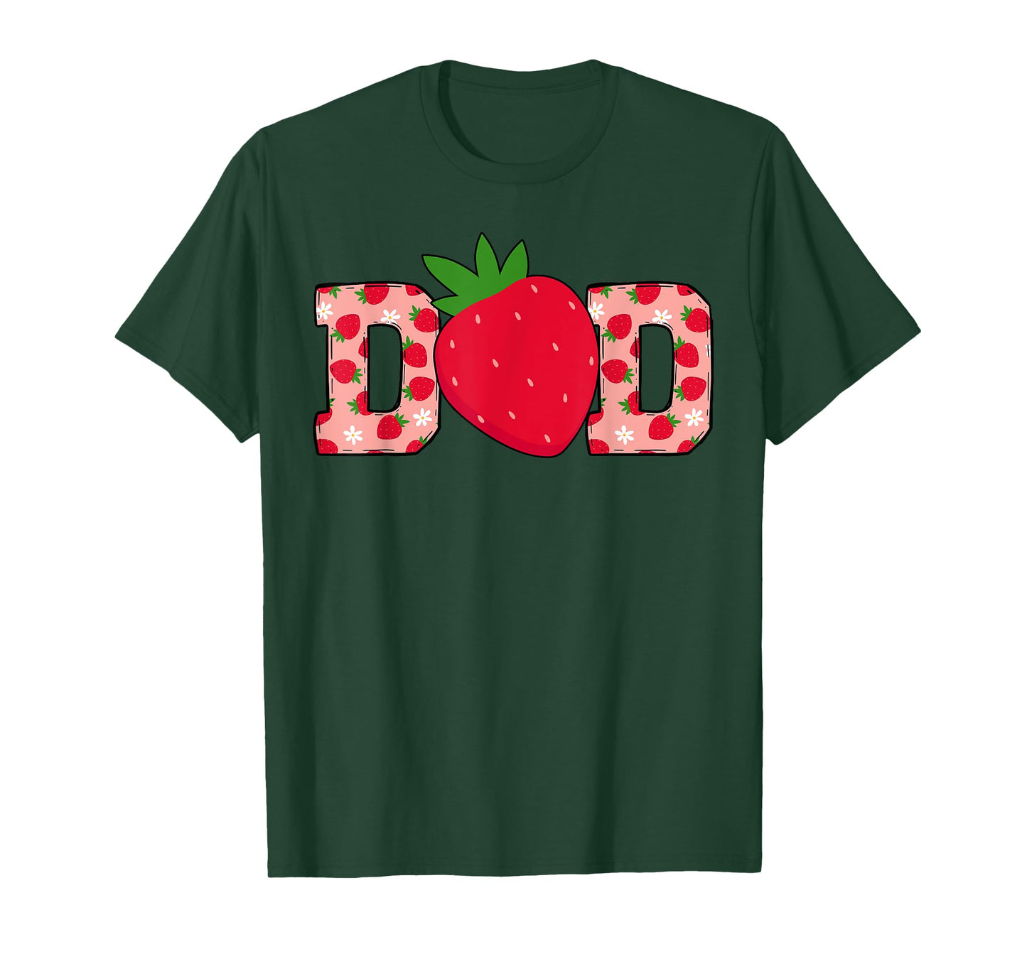 Dad Berry Sweet Cute Strawberry Birthday Matching Family T-Shirt