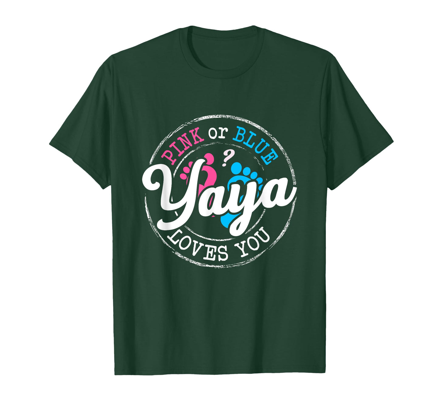 Pink or Blue Yaya Loves You Gender Reveal Family T-Shirt