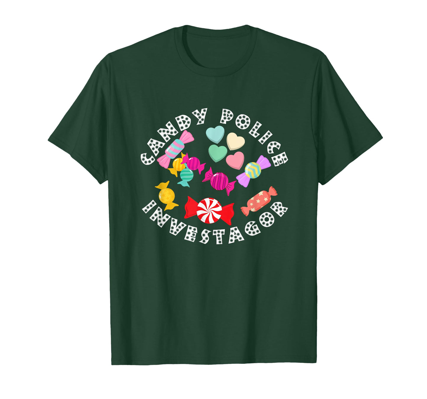 Candy Police Security Funny Cute Halloween Costume Kids Dad T-Shirt