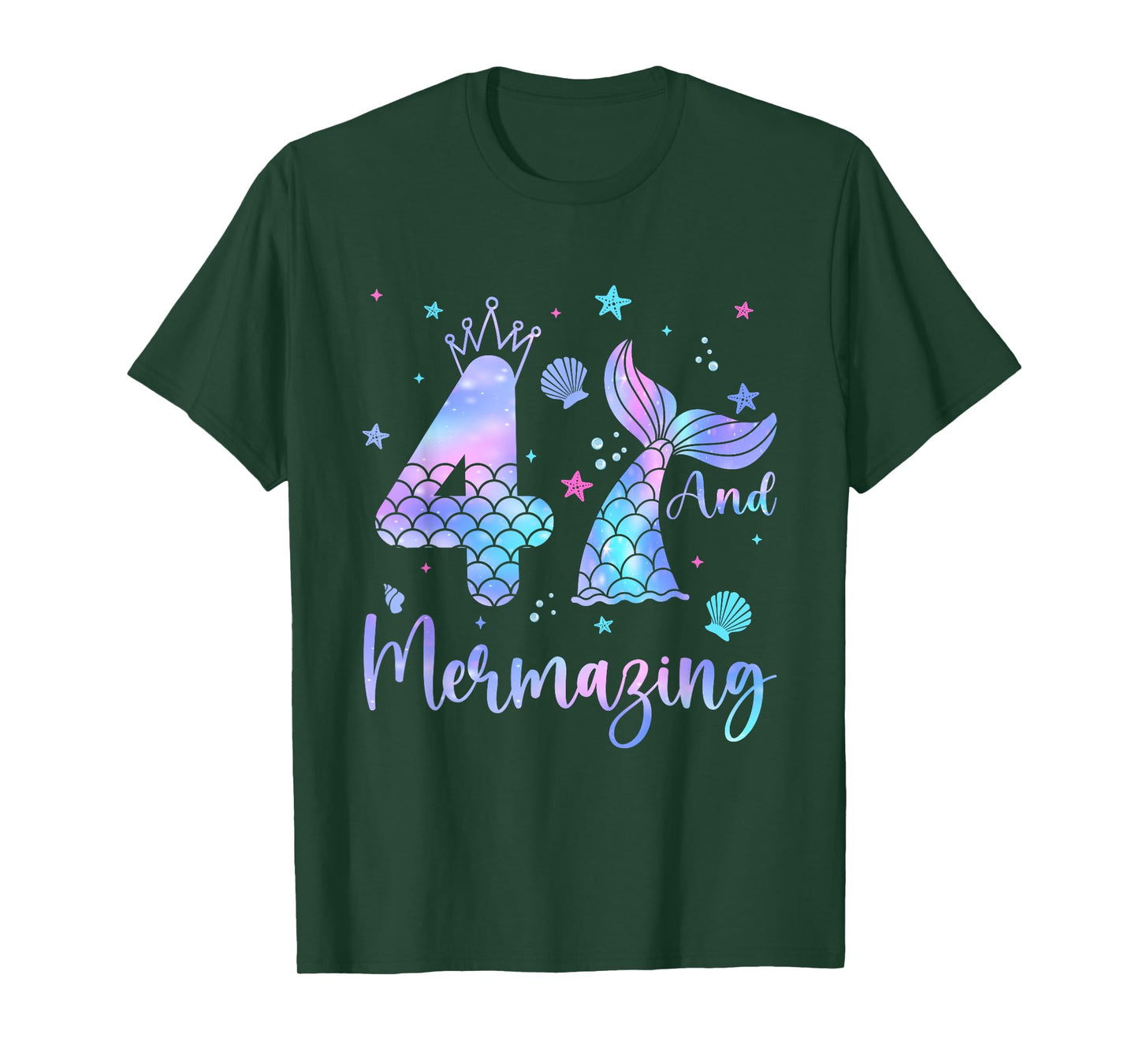 It's My Mermazing 4th Birthday Mermaid Girl Theme 4 Yrs Old T-Shirt