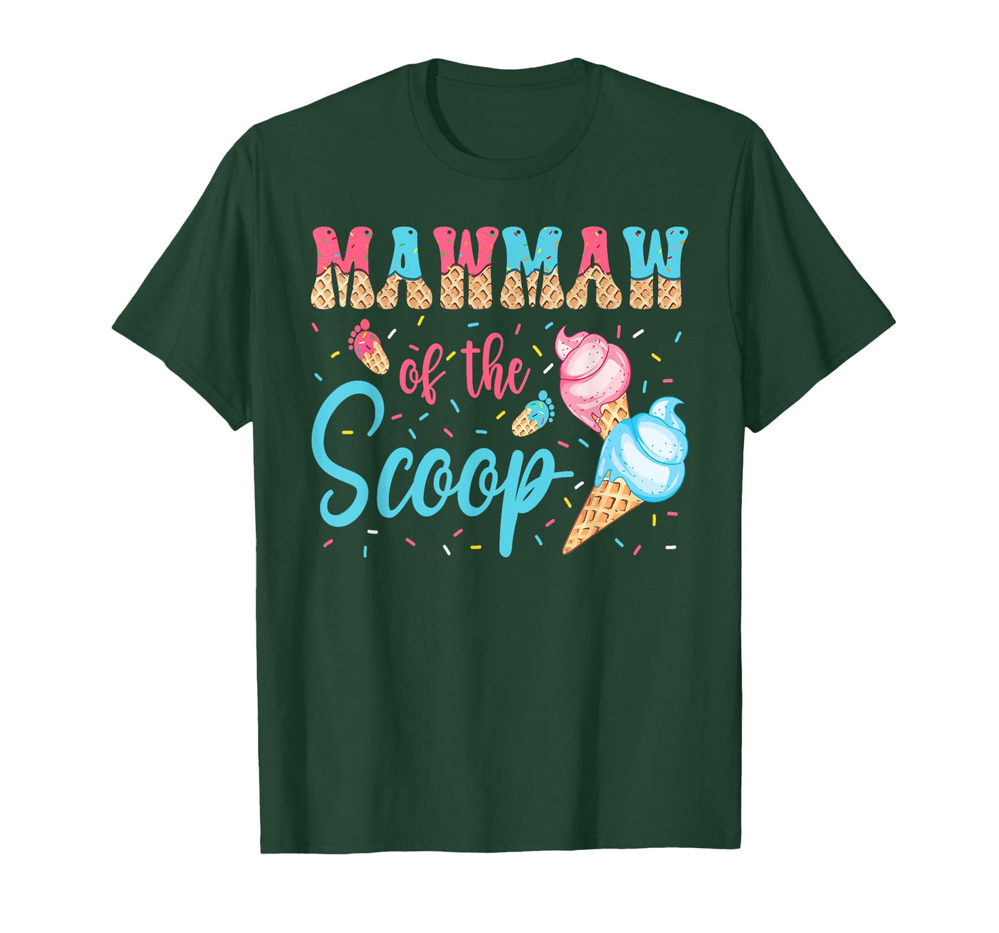 Mawmaw Of The Scoop Ice Cream Gender Reveal Baby Shower T-Shirt