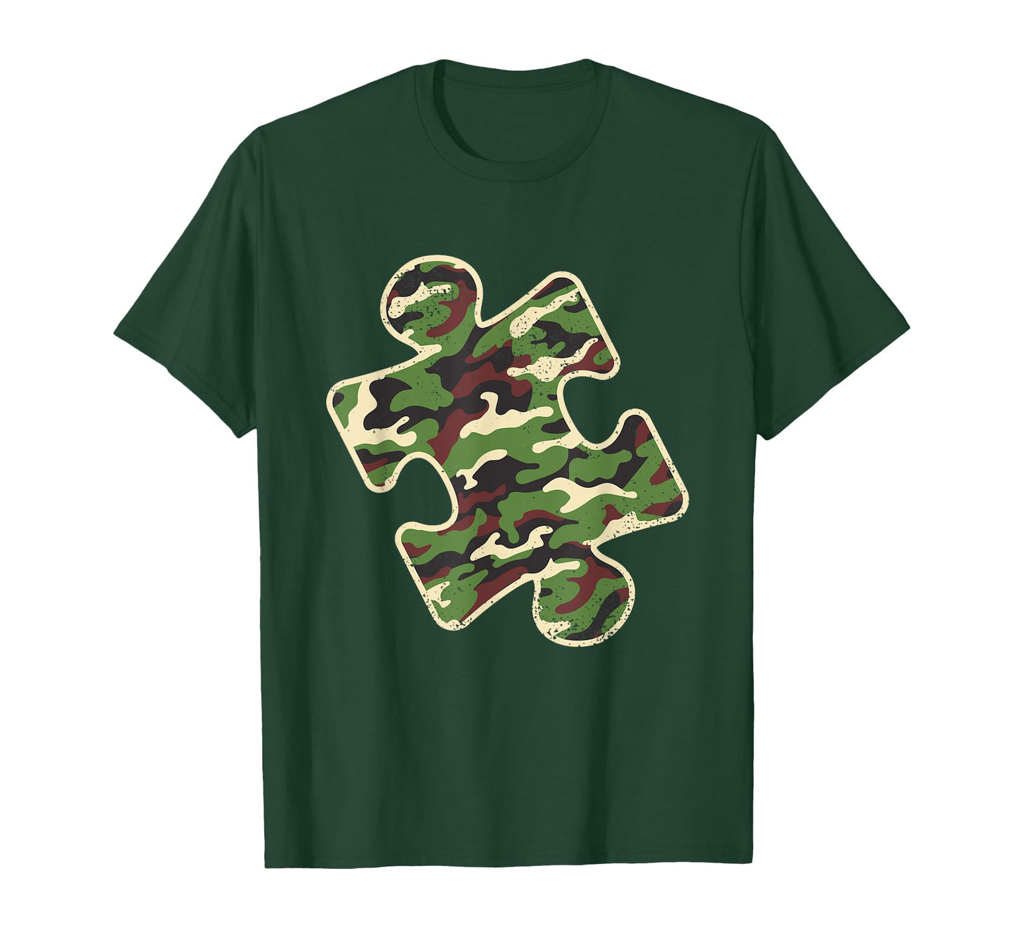 Autism Awareness Camo Puzzle Piece Vintage Camoflauge T-Shirt