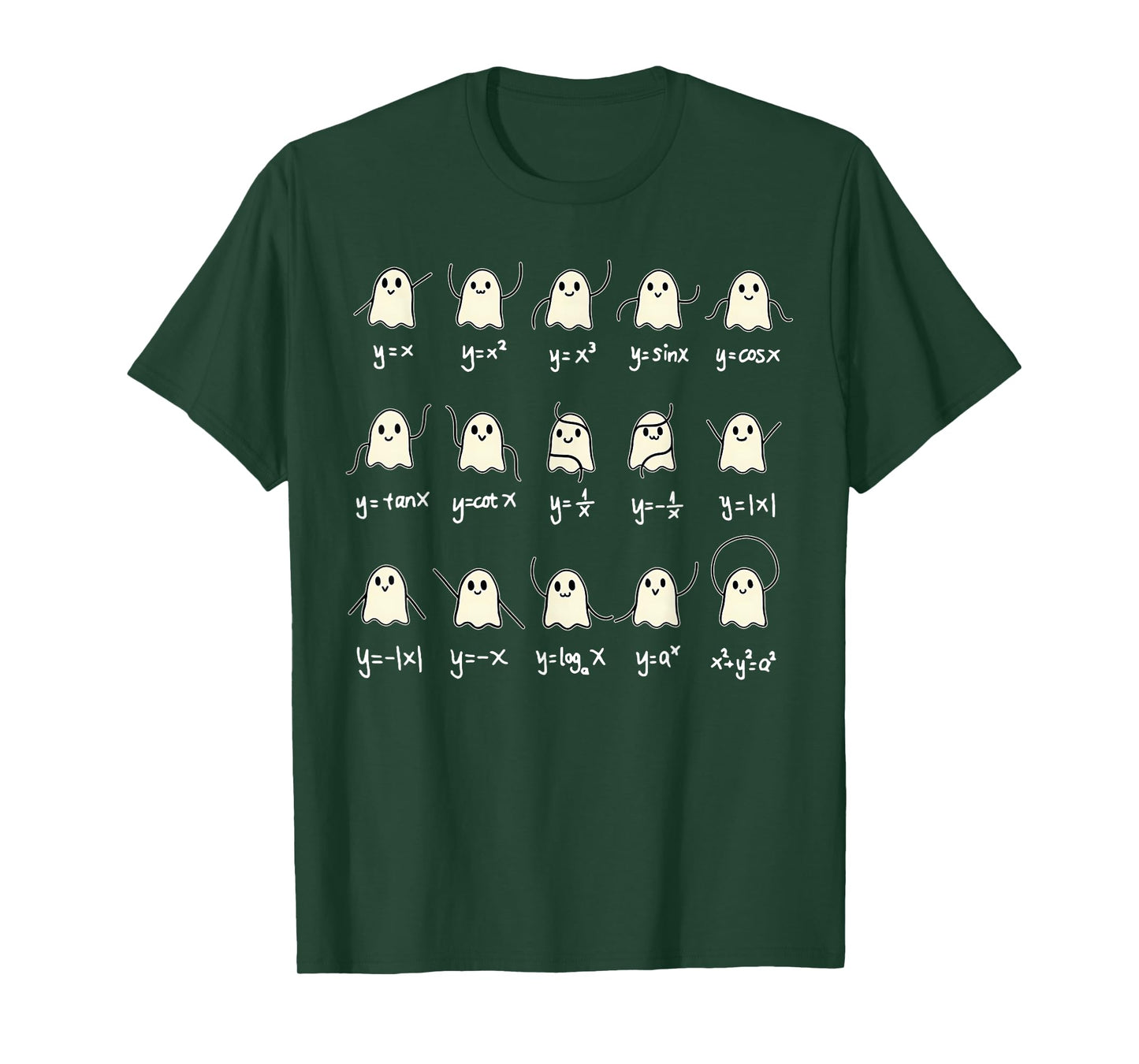Math Dance Ghost Halloween Spooky Cute Ghost Math Teacher T-Shirt