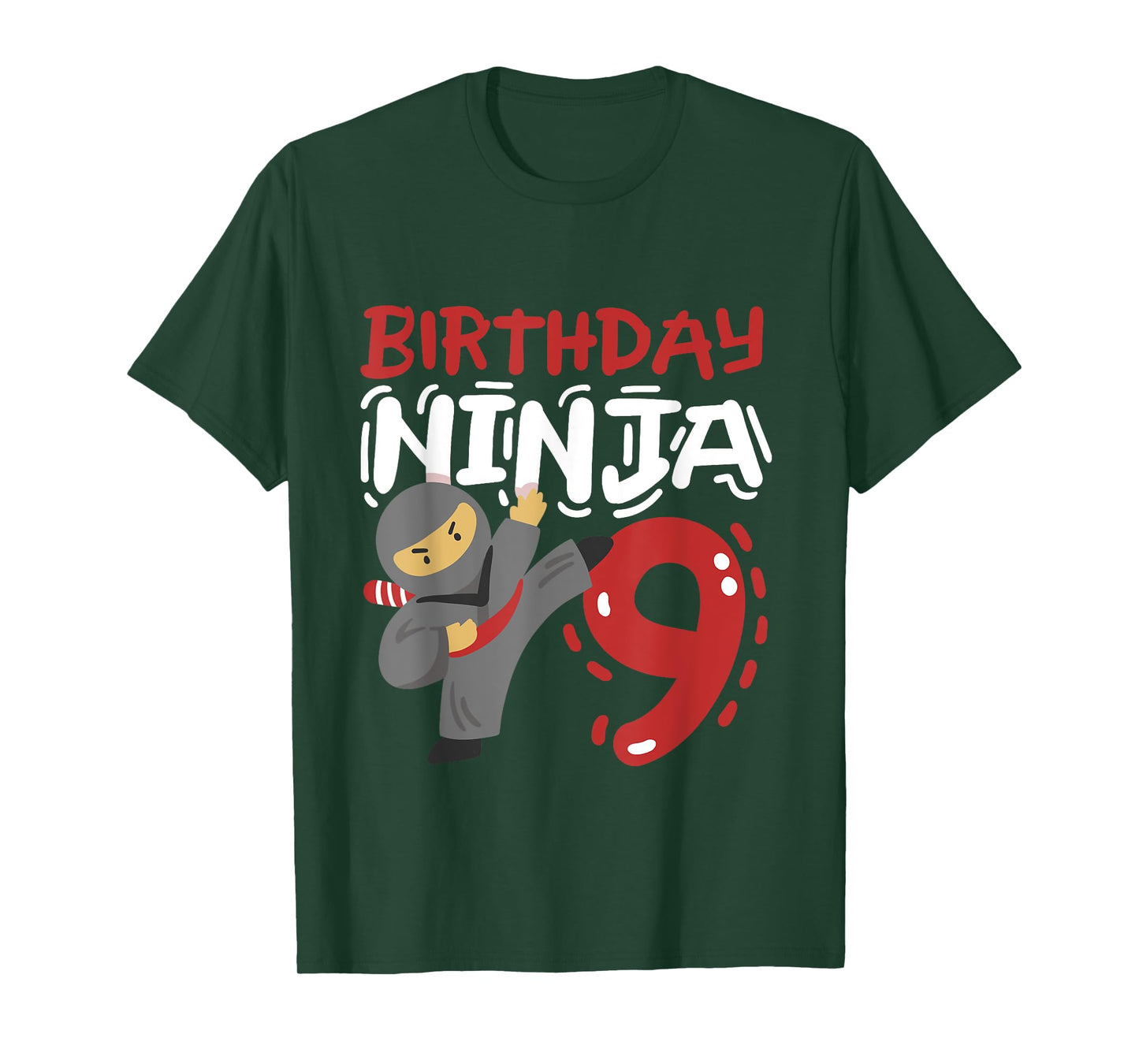 Birthday Ninja 9 Years Old Karate Kids 9th Birthday Boys T-Shirt