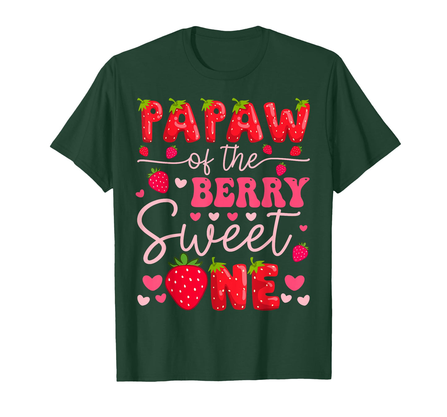 Papaw Of The Berry Sweet One Strawberry 1St Birthday Girl T-Shirt