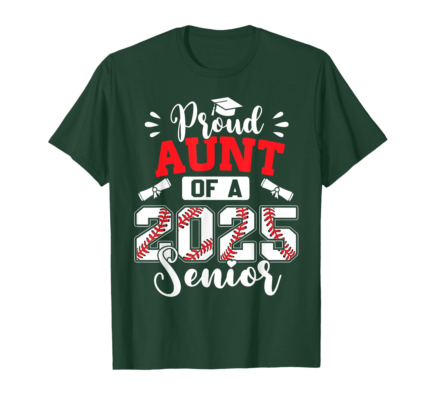 Proud Aunt Of A 2025 Senior Baseball Graduation T-Shirt