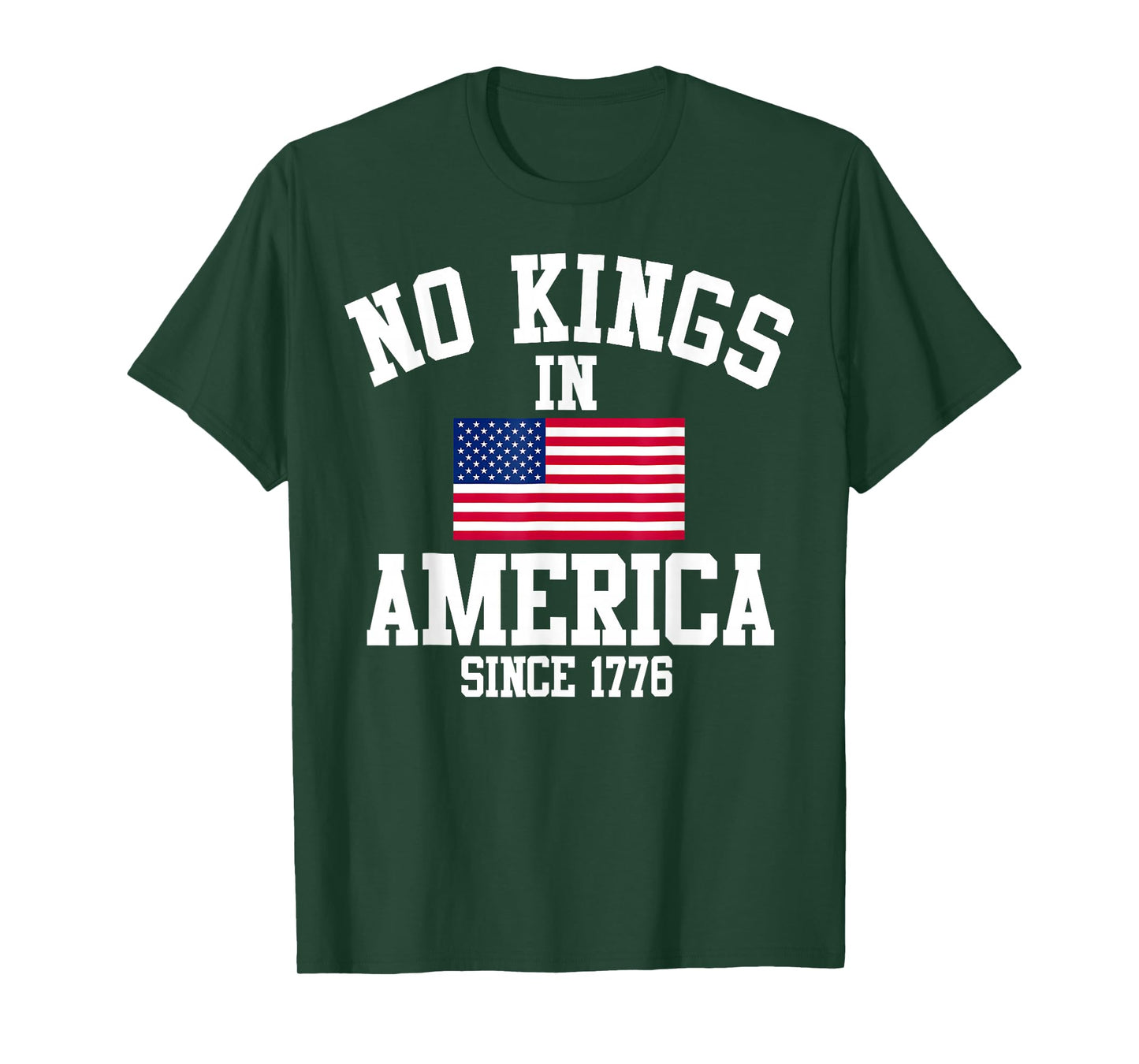 No Kings In America Since 1776 Retro American Flag Patriotic T-Shirt