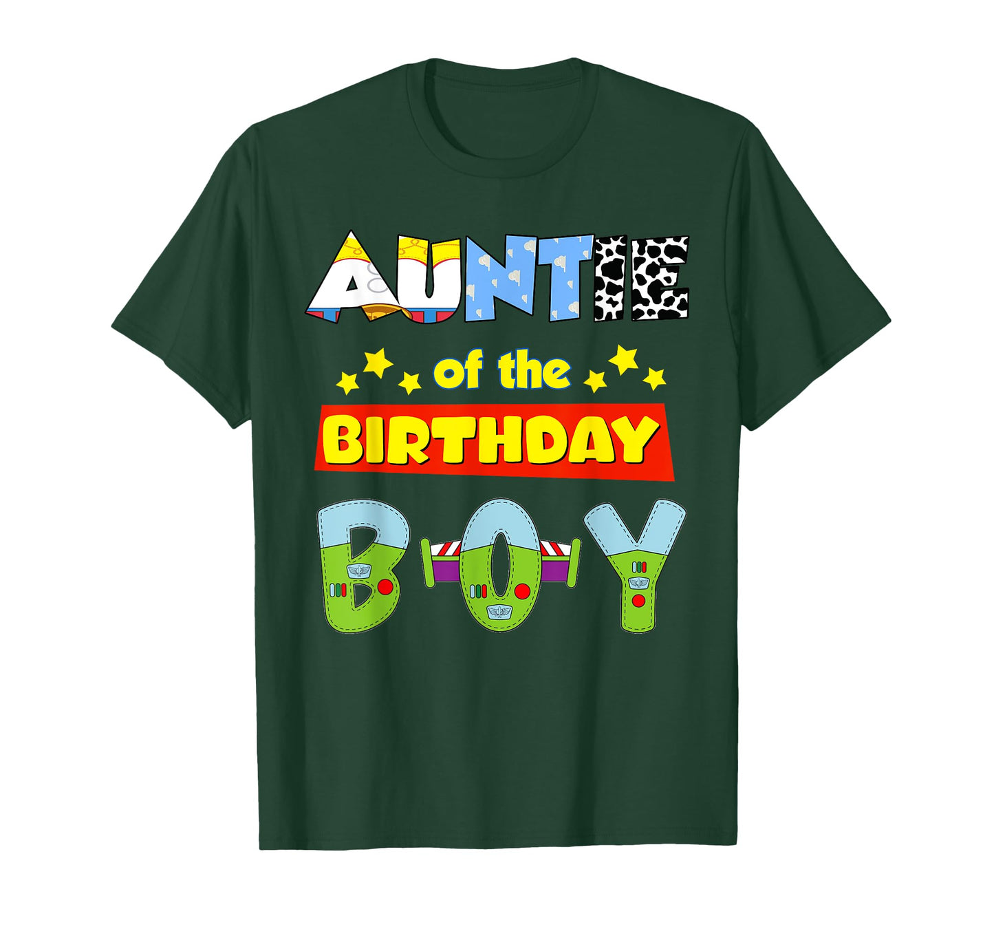 Auntie Of The Birthday Boy Cowboy Family Party Decorations T-Shirt