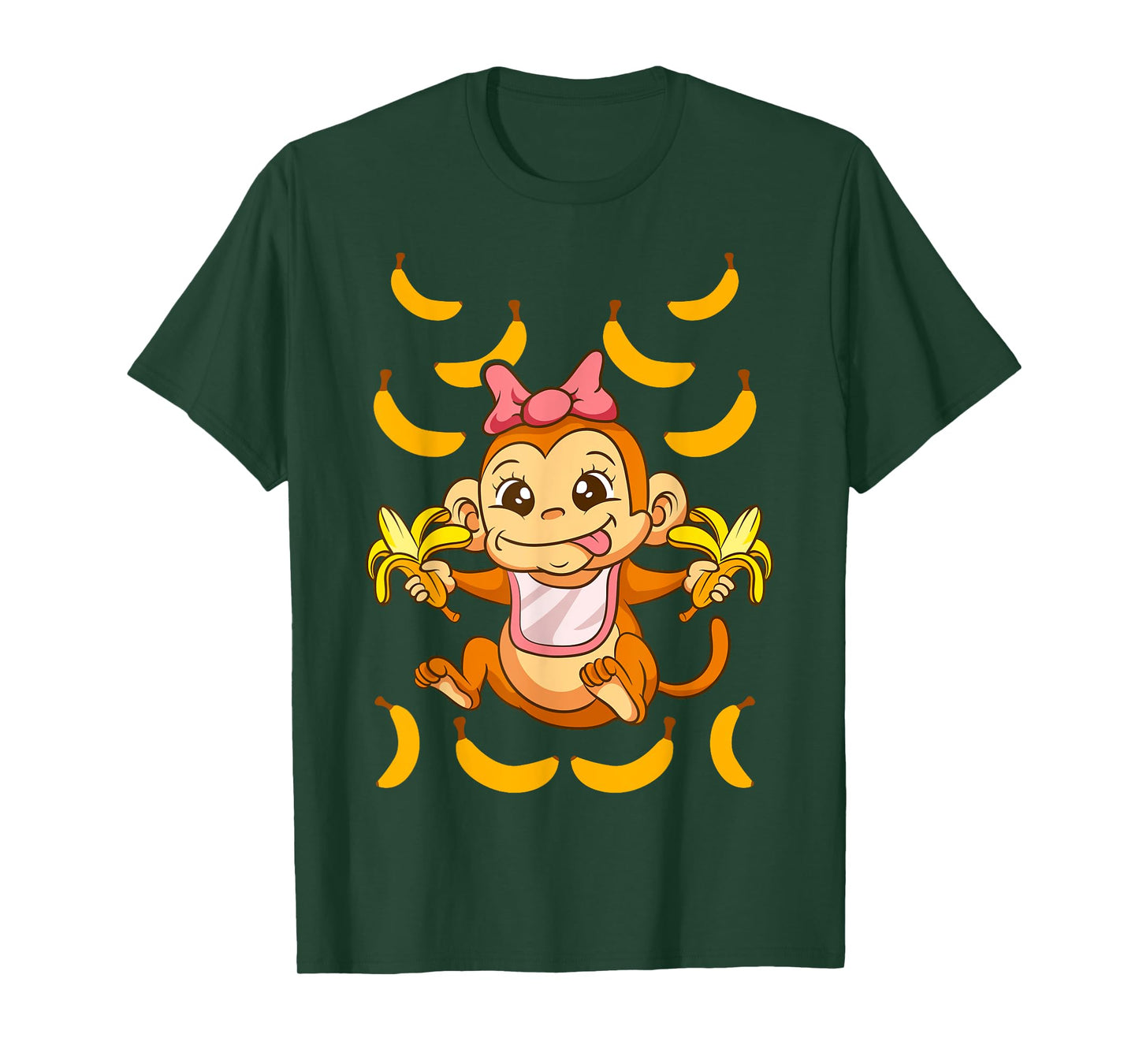 Baby Monkey Monkeys Zoo Animals Bananas Cute Kids T-Shirt