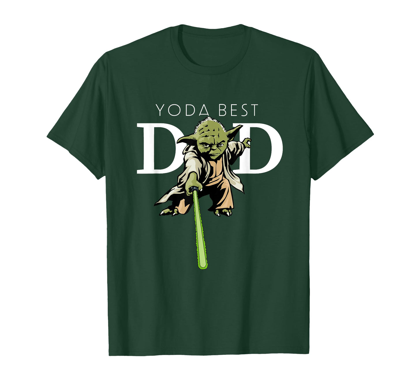 Star Wars Yoda Lightsaber Best Dad Father's Day T-Shirt
