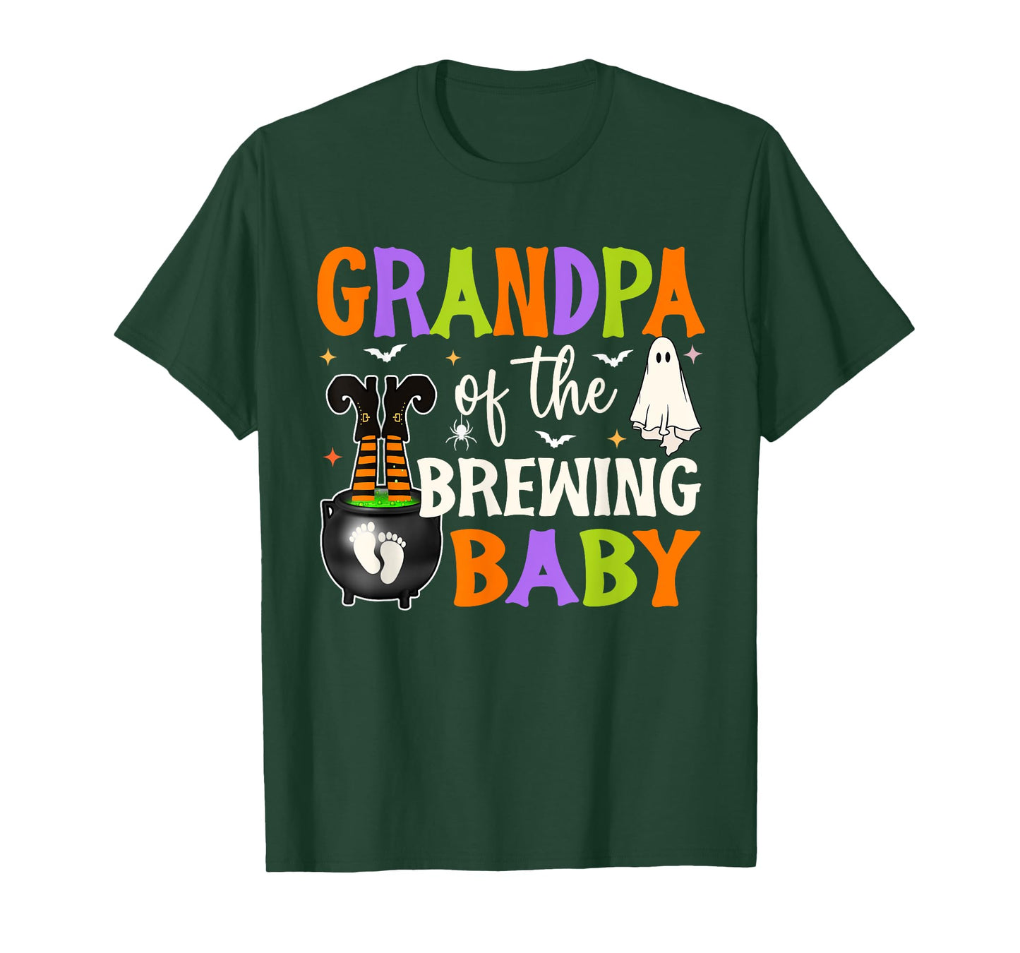Grandpa of Brewing Baby Halloween Theme Baby Shower Spooky T-Shirt